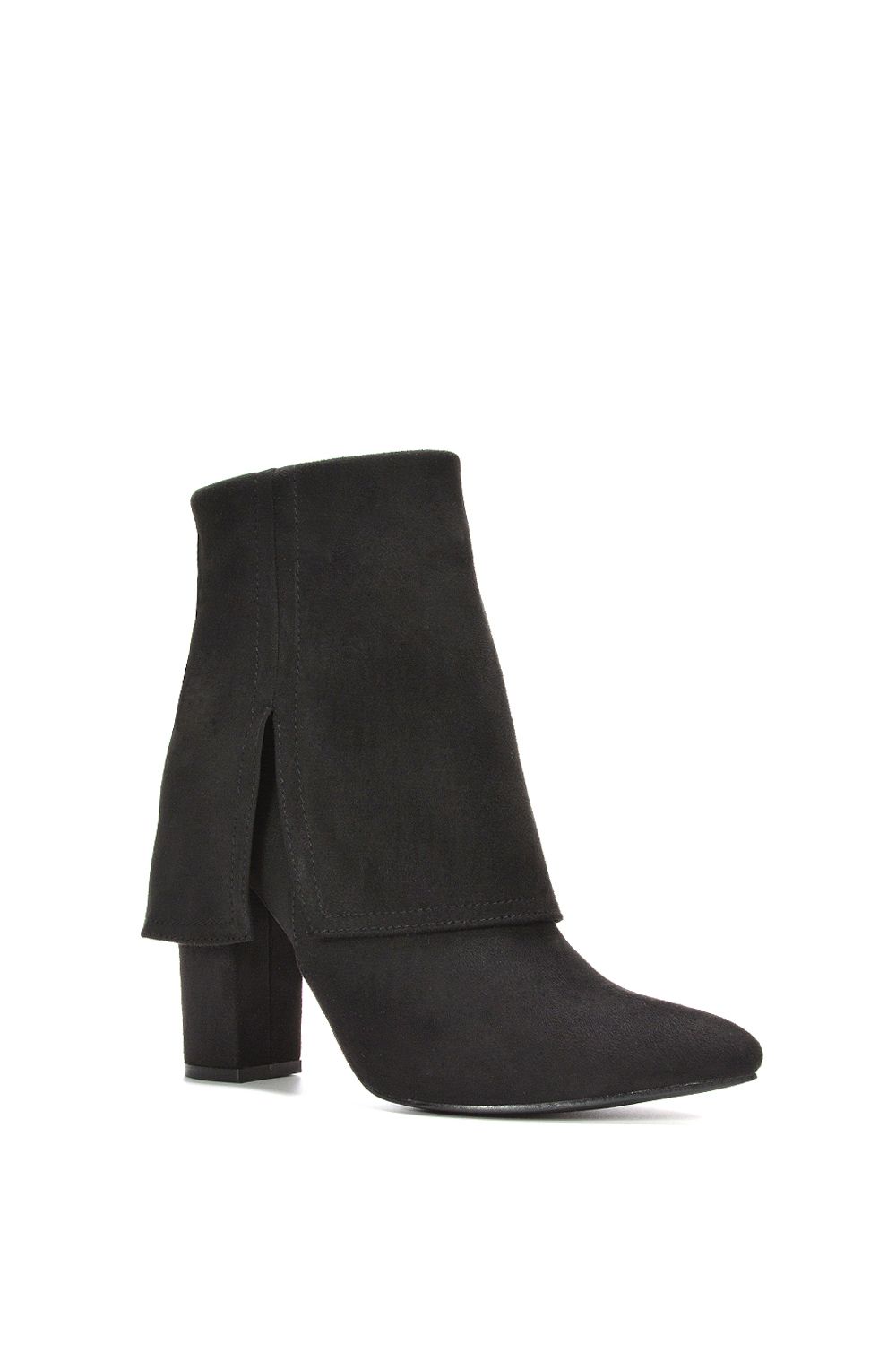 XY London 'Ayla' Layered Fold Over Pointed Toe Heeled Shoe Booties image 2