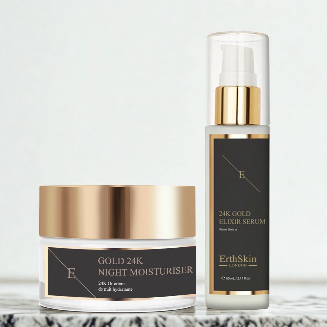 Erth Skin London Luxe Gold Anti-Aging Pair: Serum 60ml & Night Cream 50ml image 3