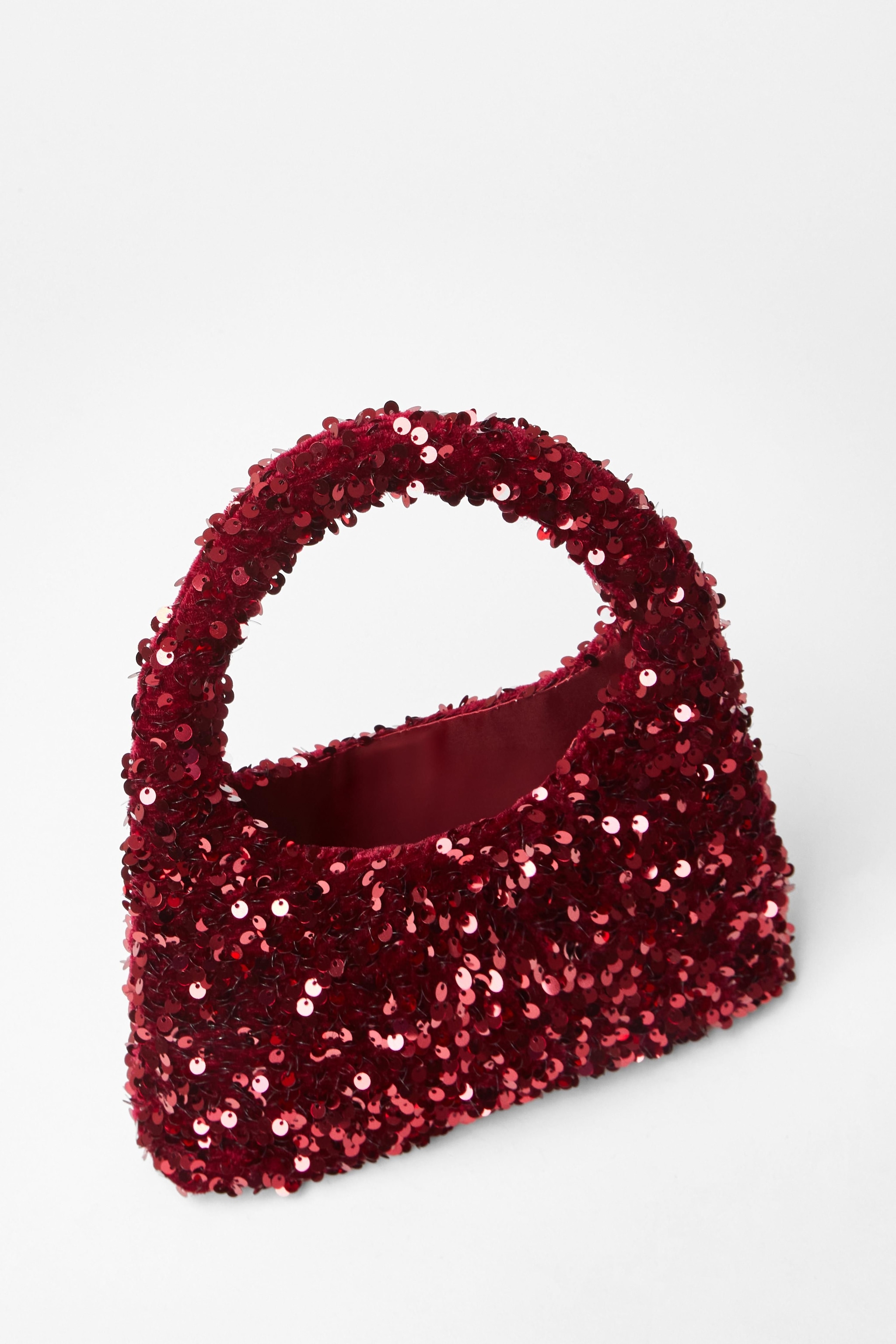 Quiz Burgundy Sequin Top Handle Bag image 2
