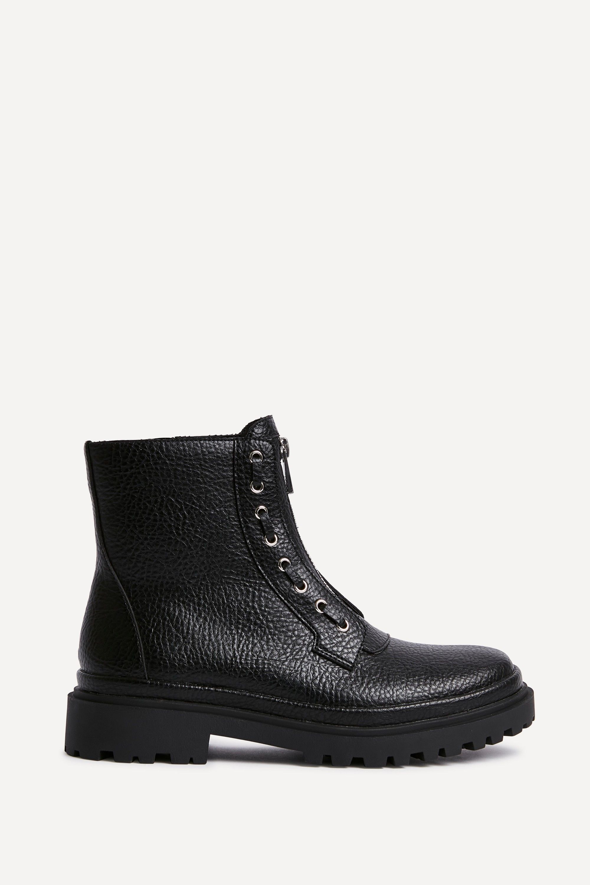 Linzi Launch Black Zip-Up Military Boots image 1