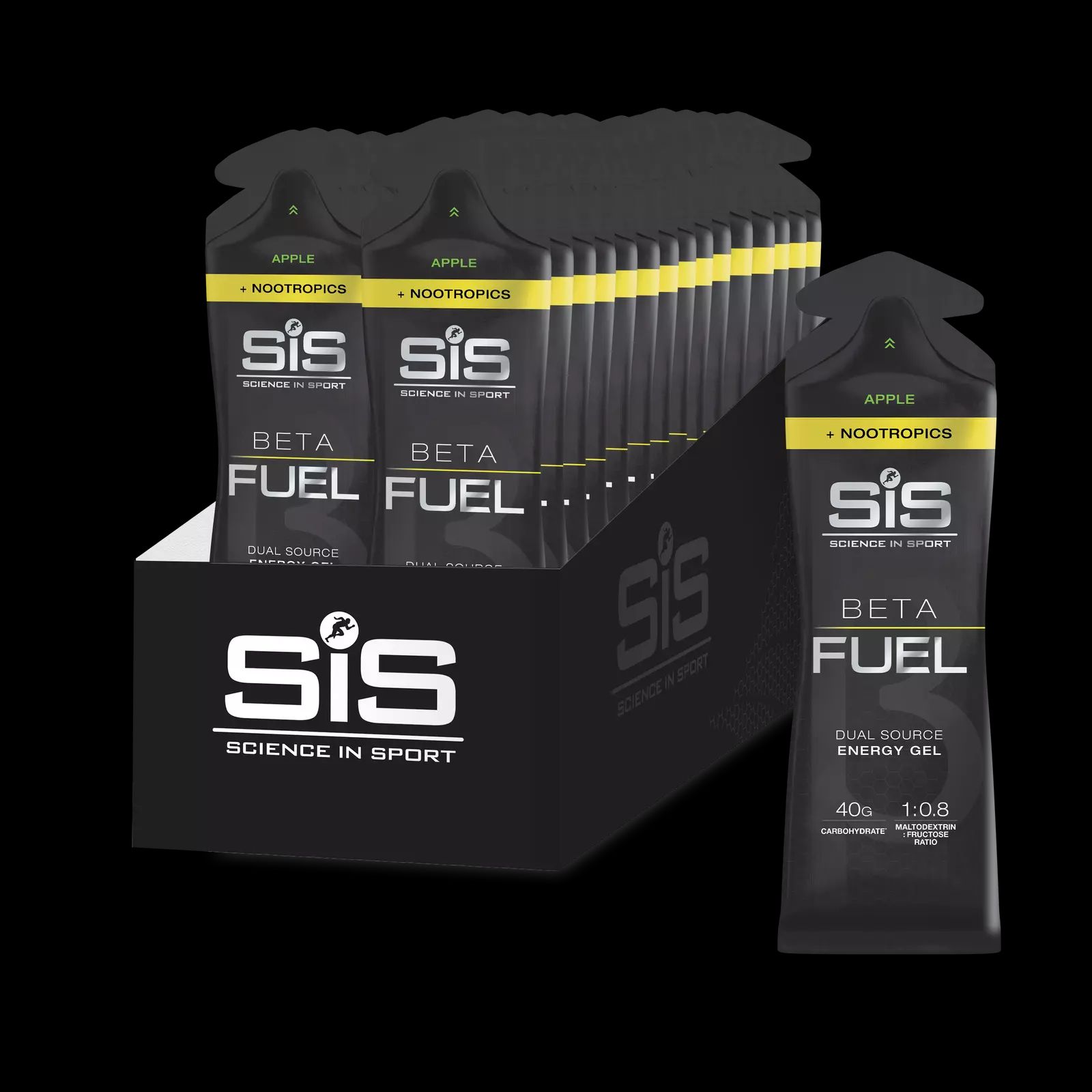 Science in Sport Beta Fuel +Nootropics Energy Gel 60ml - Apple - 30 Pack image 1