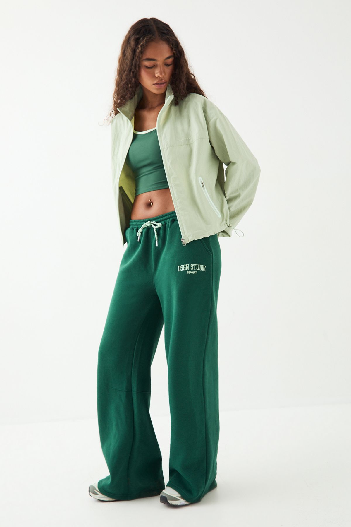 DSGN Studio DSGN Studio Sport Nylon Funnel Neck Zip Through Jacket Mint image 3