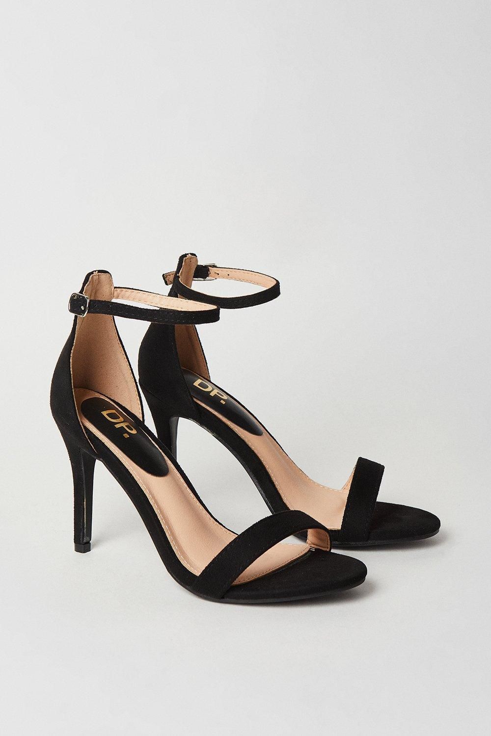 Dorothy Perkins Wide Fit Tyla Barely There High Stiletto Heel Sandals Black image 3