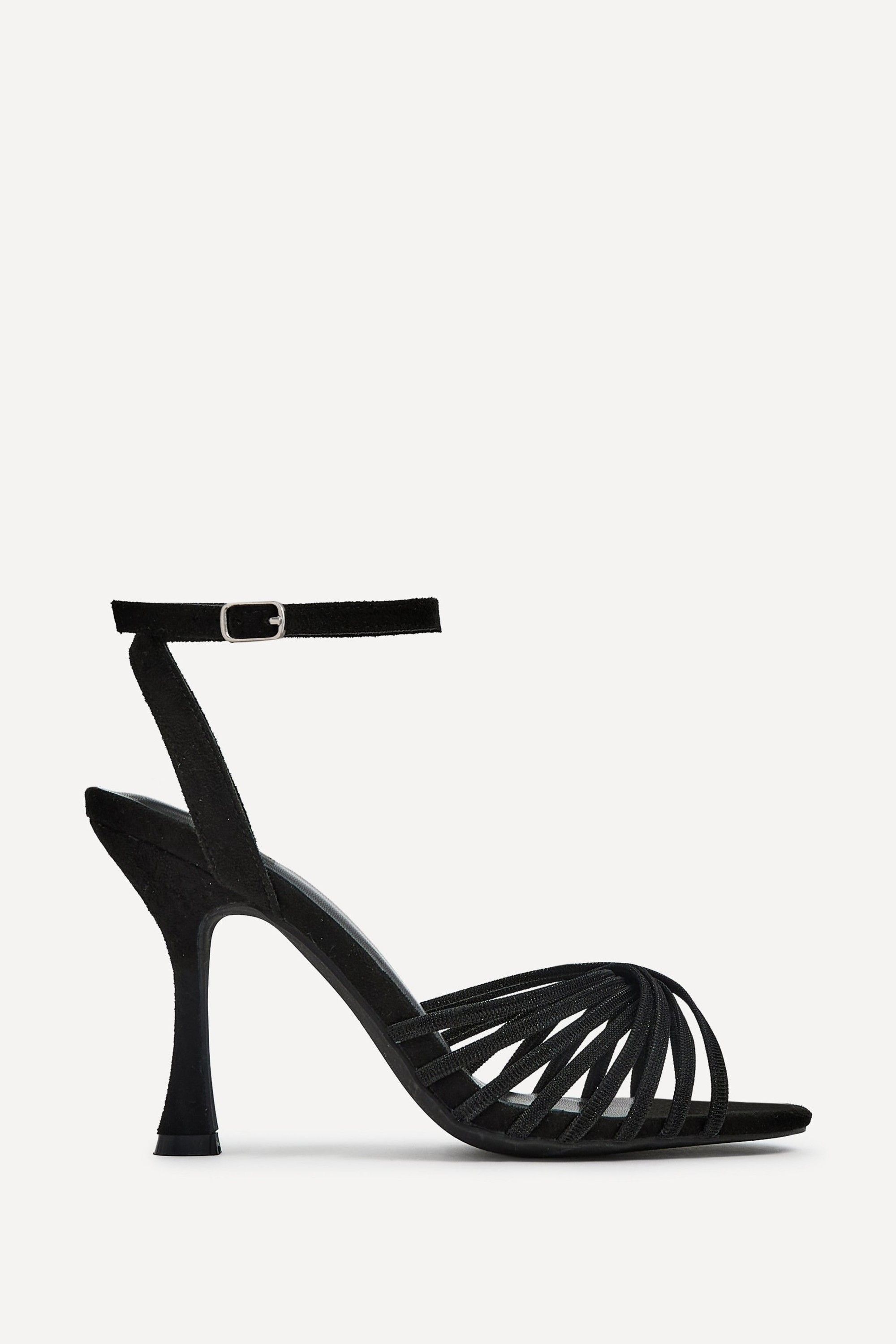 Linzi Fleur Black Faux Suede Heeled Sandal image 3