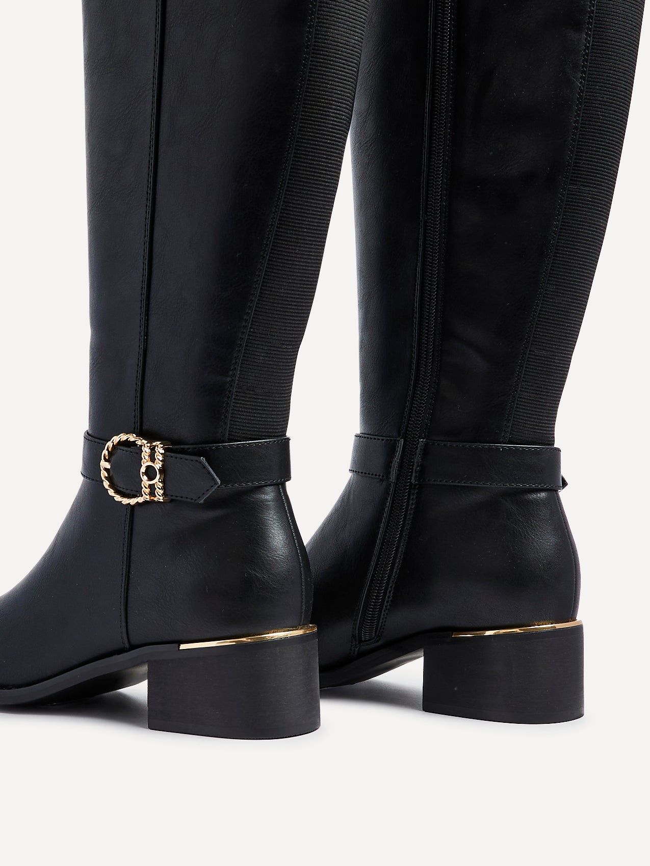 Linzi Gwen Black Faux Leather Knee High Boot image 5