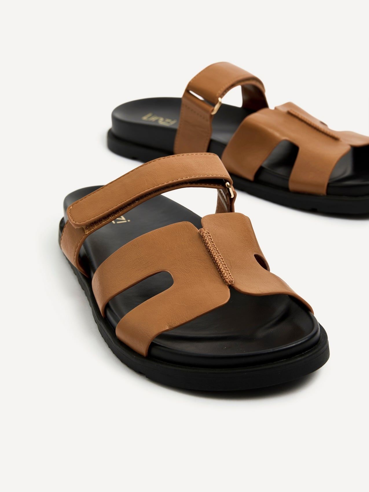 Linzi Emmy Tan Faux Leather Footbed Linked Design Sandal image 5