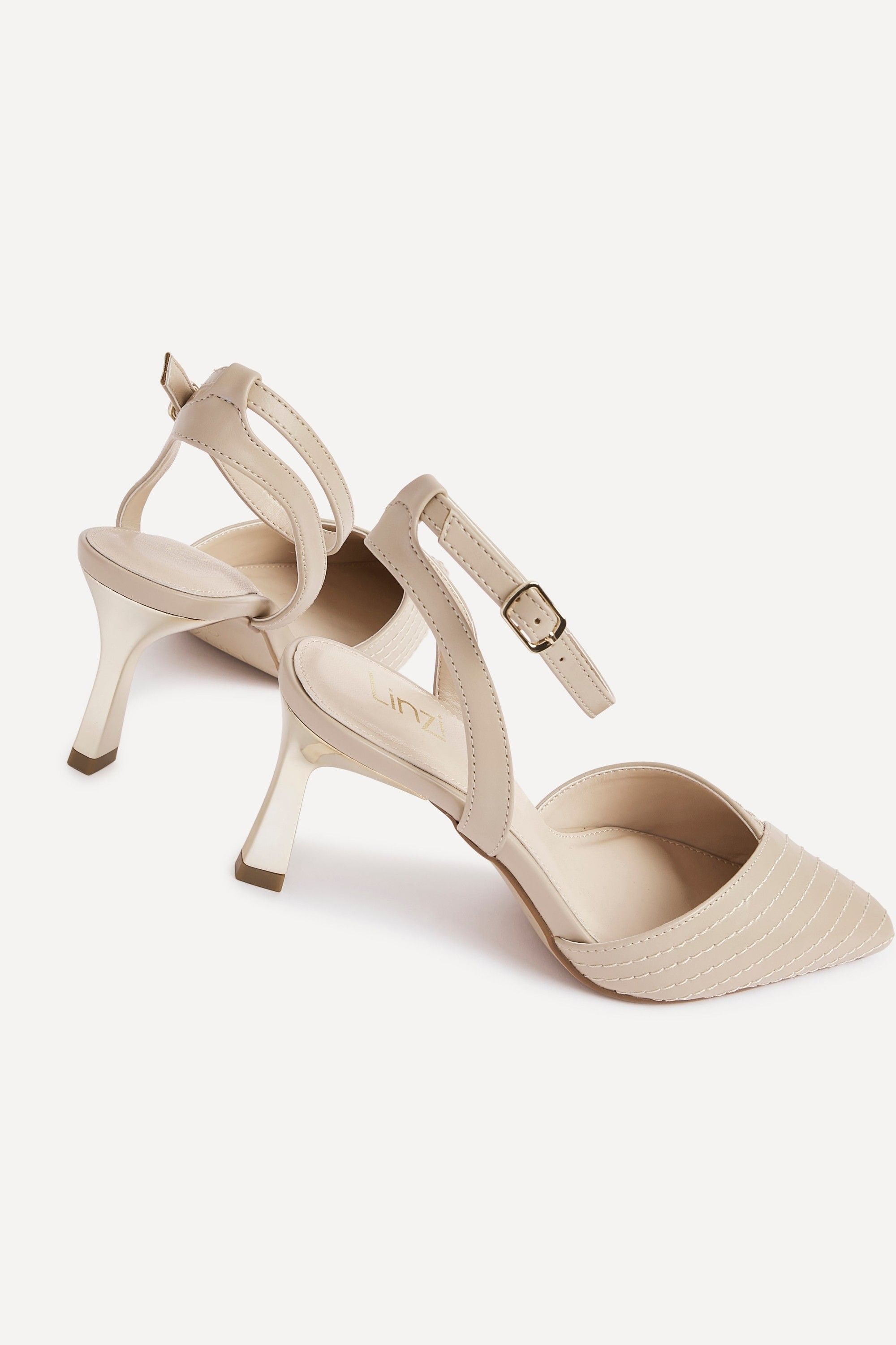 Linzi Siren Nude Faux Leather Quilted Court Heel image 5