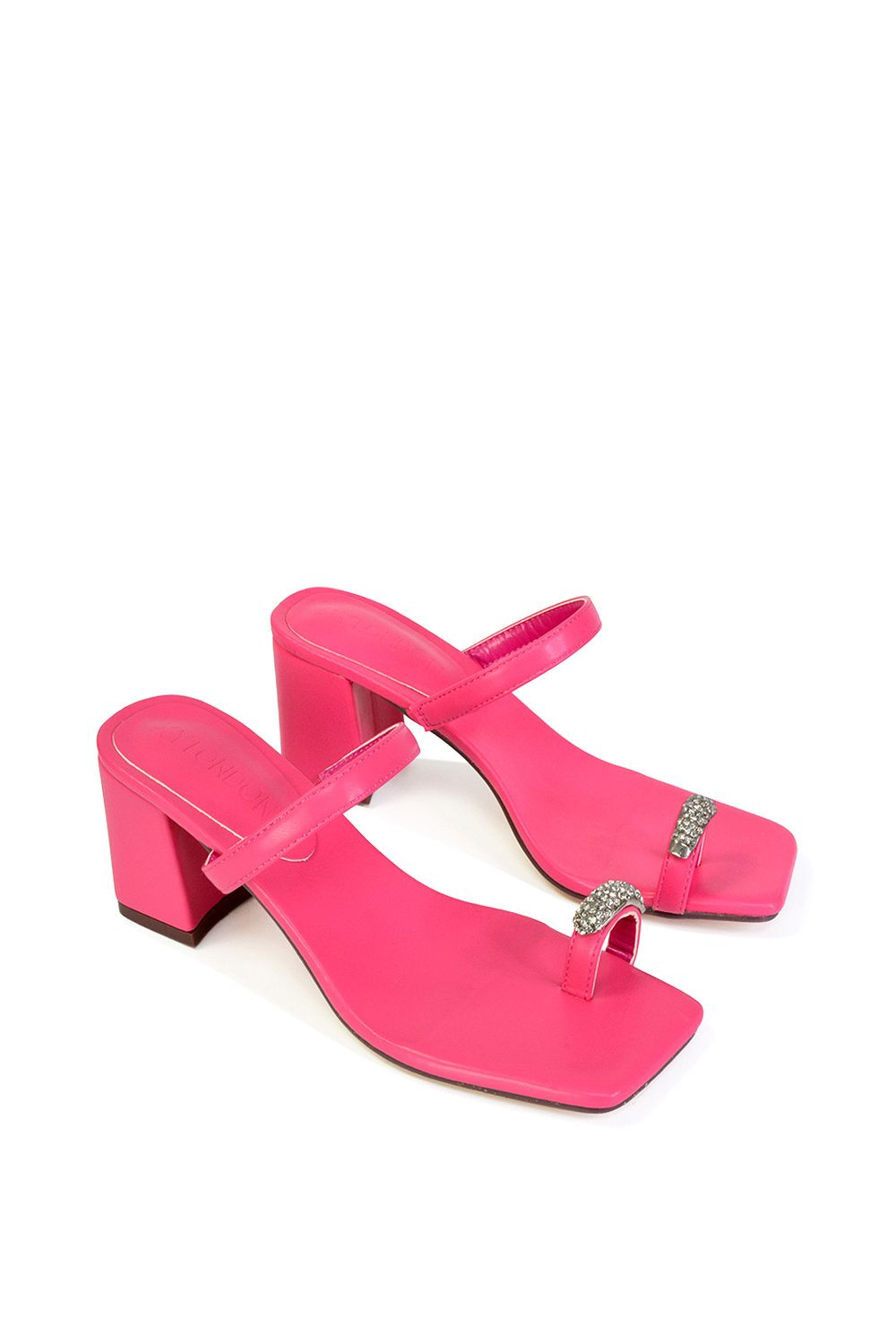 XY London 'Daiquiri' Double Strap Square Toe Ring Block Heel Sandals image 5