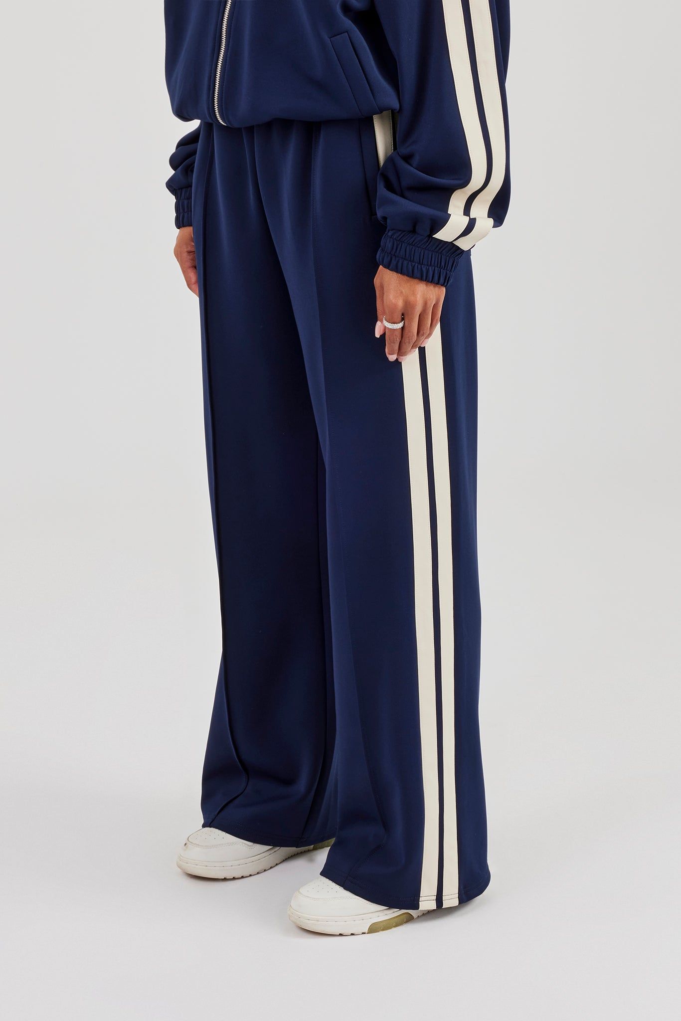 Cernucci Taping Wide Leg Track Pant - Navy Blue image 1