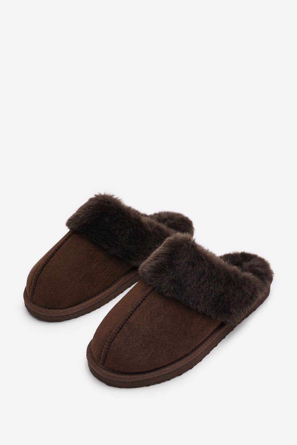 Where's That From 'Comfort' Slip On Slippers With Fur Trim Suede image 4