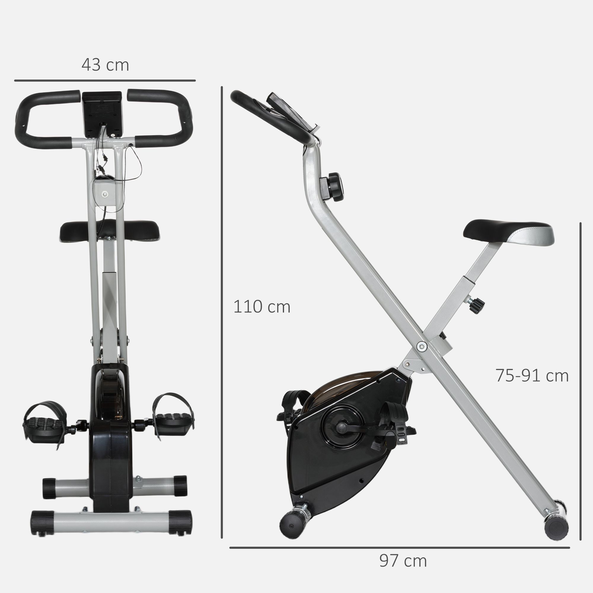SPORTNOW Folding Exercise Bike with 8-Level Magnetic Resistance image 3