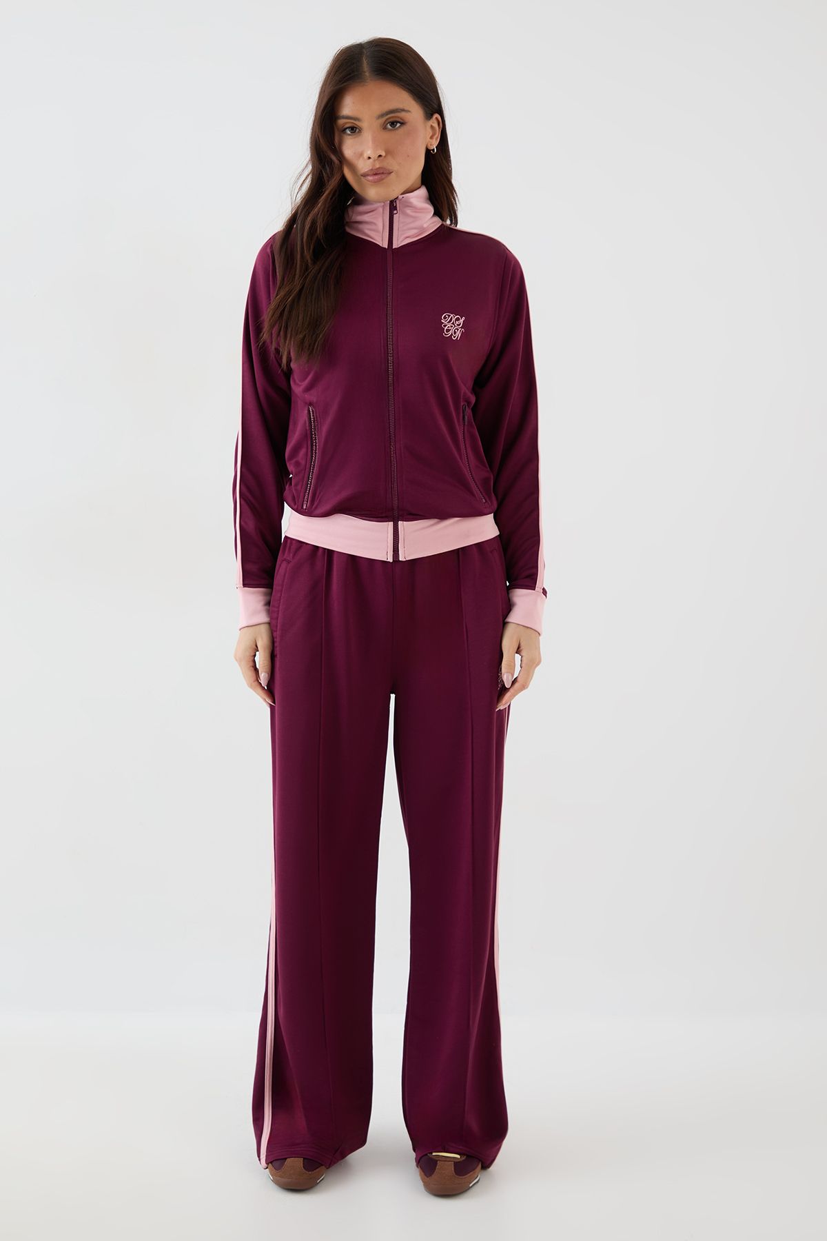 DSGN Studio DSGN Studio Tricot Contrast Zip Through Track Jacket Plum image 5