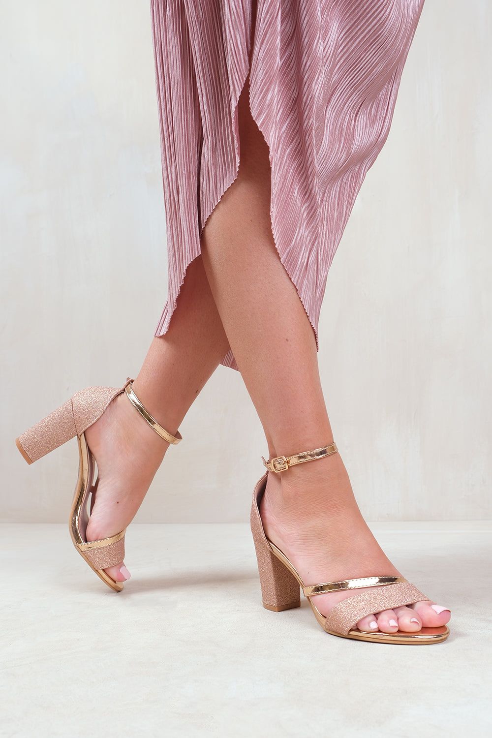 Where's That From 'Perla' Wide Fit Mid High Block Heel Sandals With Ankle Strap image 3