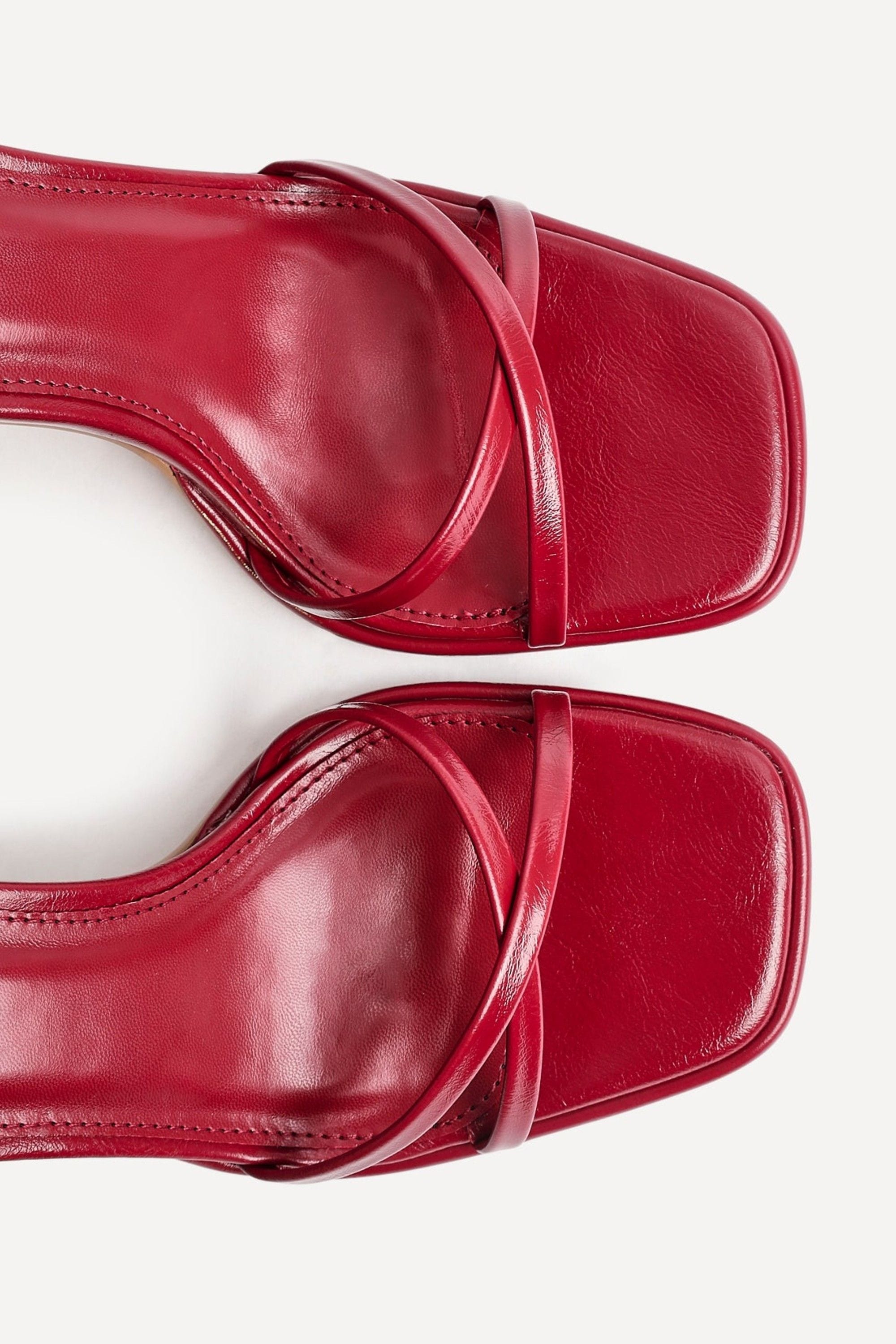 Linzi Verve Red Faux Leather Crossover Stiletto Heel image 5