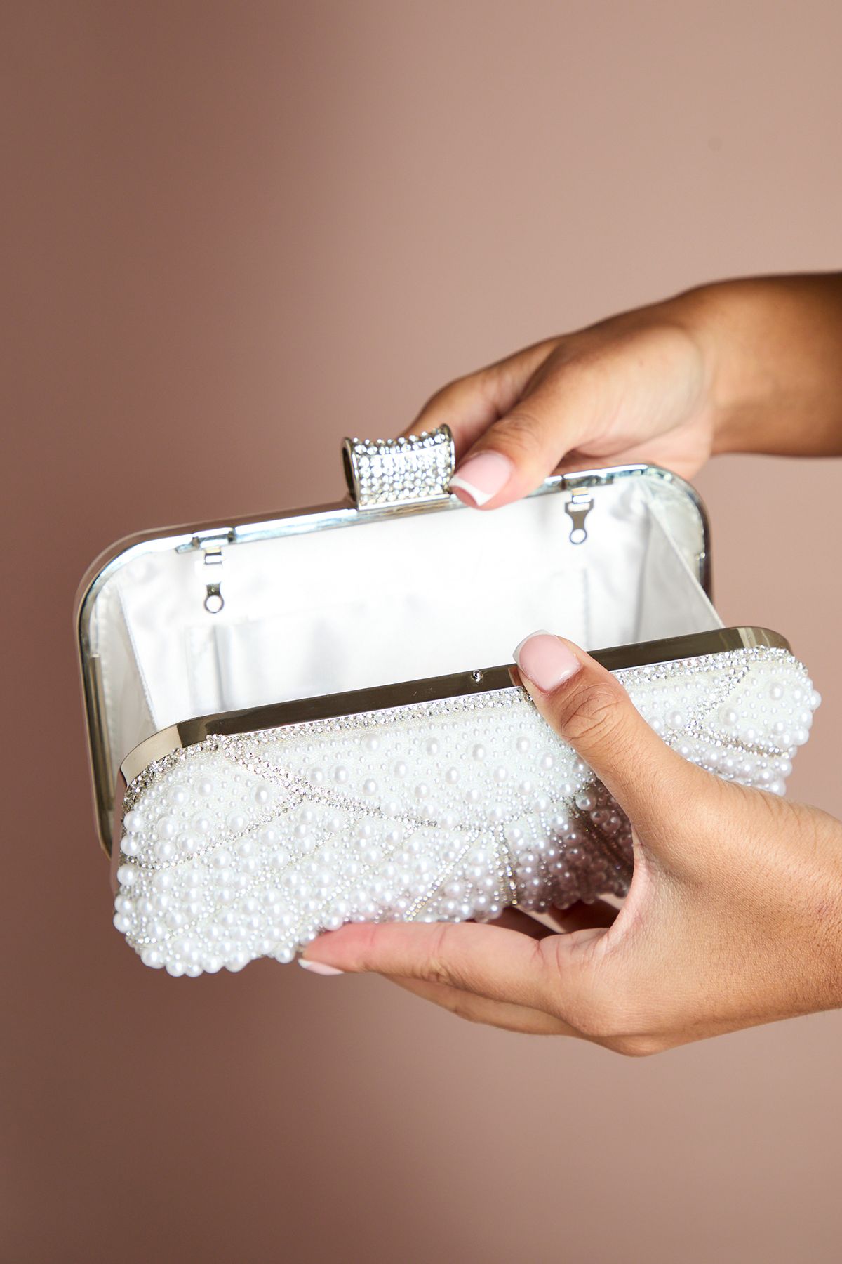 Coast Bridal Pearl Detail Clutch Bag Ivory image 3