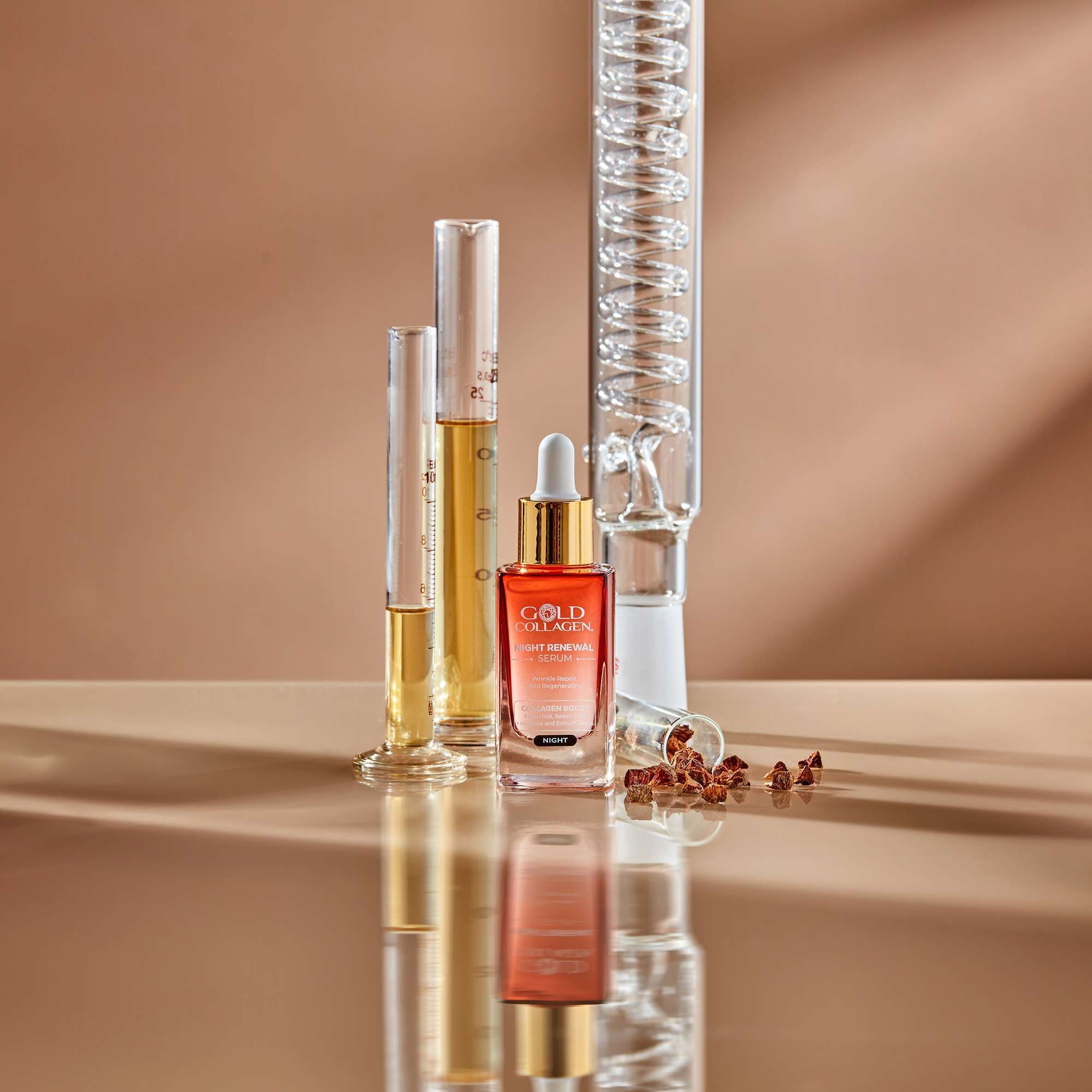 Gold Collagen Night Renewal Wrinkle Repair Skin Regenerating Serum 30ml image 2