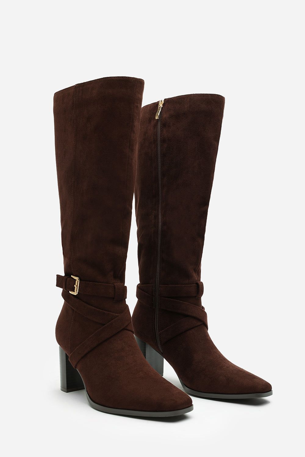 Where's That From 'Tamsin' Knee High Boots With Wrap Buckle Strap image 4
