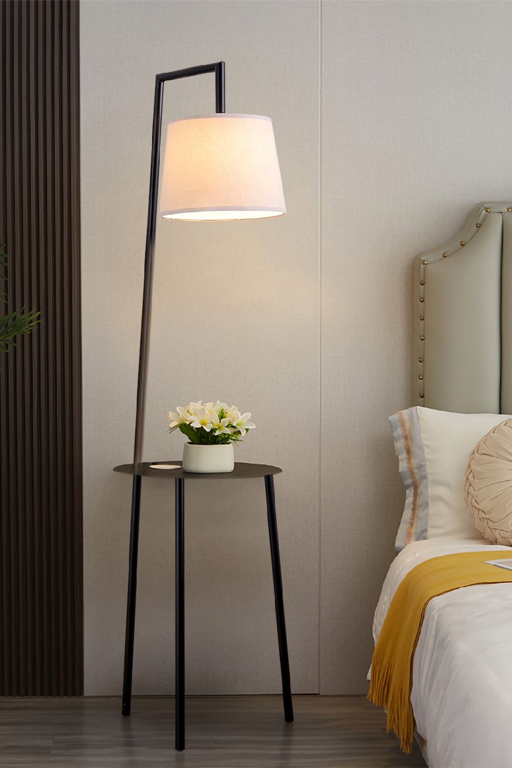 Living and Home Metal Tray Table Floor Lamp image 2