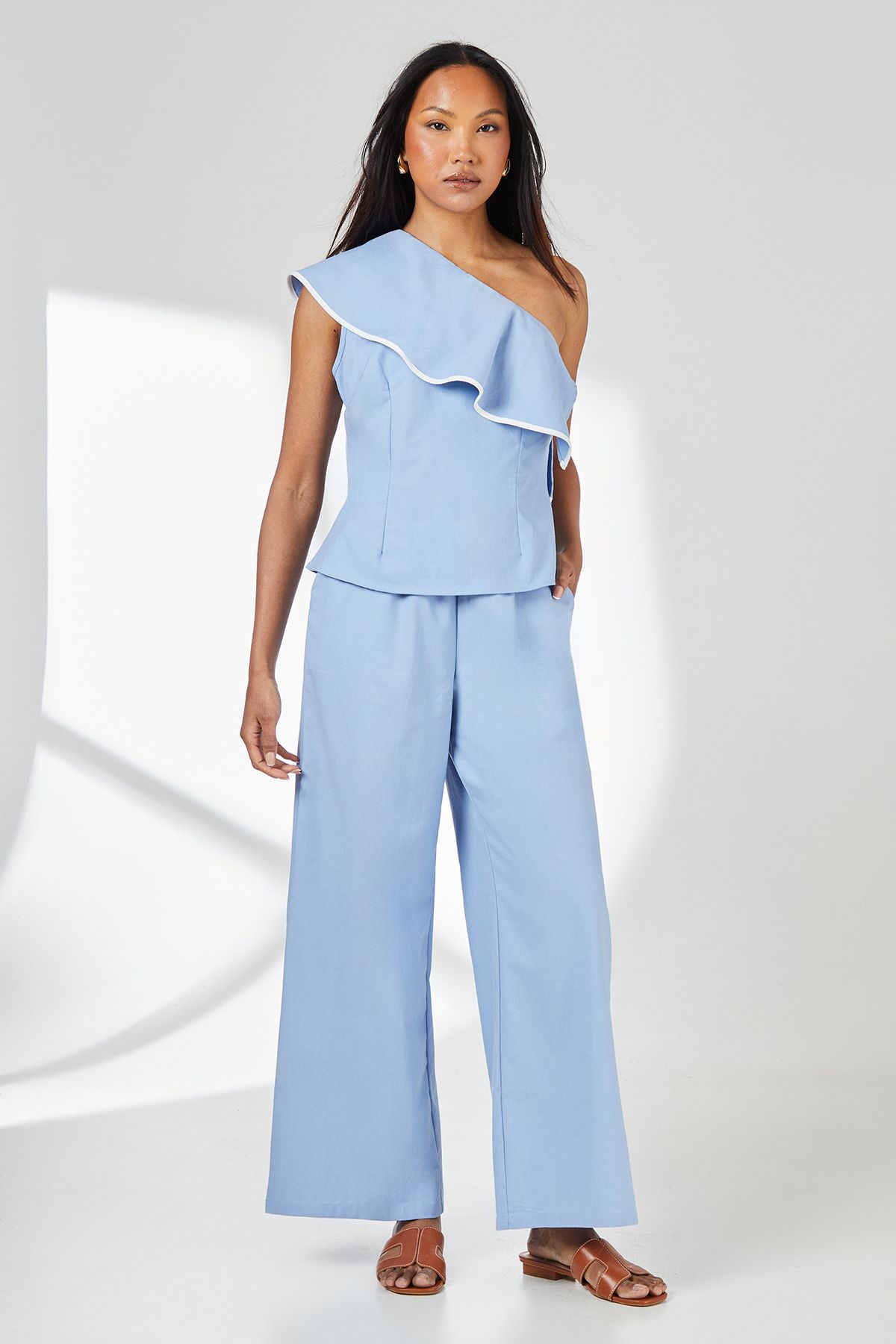 Principles Blue Linen Trouser Blue image 2