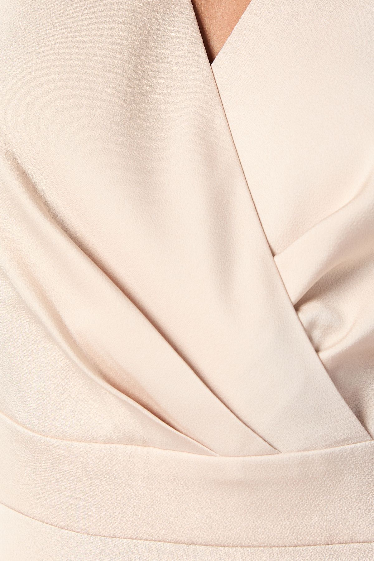 Coast Angel Sleeve Wrap Satin Maxi Bridesmaid Dress Champagne image 5