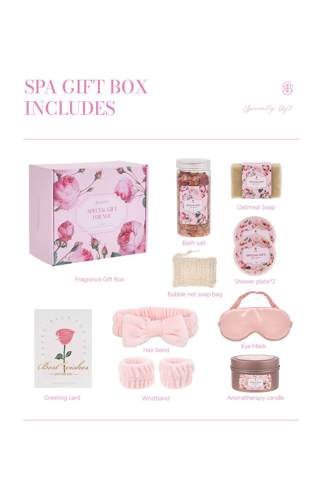 Living and Home Rose-Scented Self-Care Spa Gift Set image 8