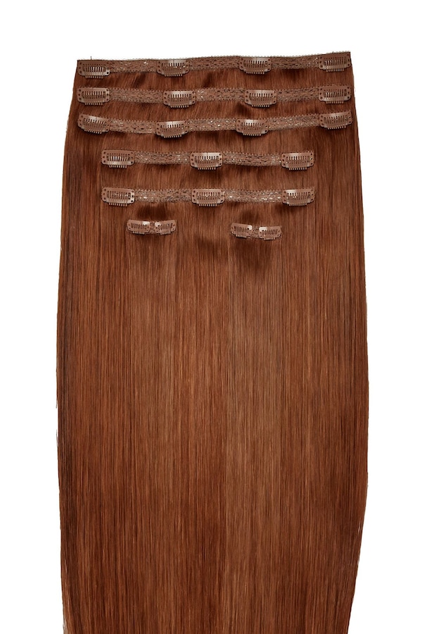 Beauty Works 20" Double Hair Set Clip-In Extensions 210g Amber