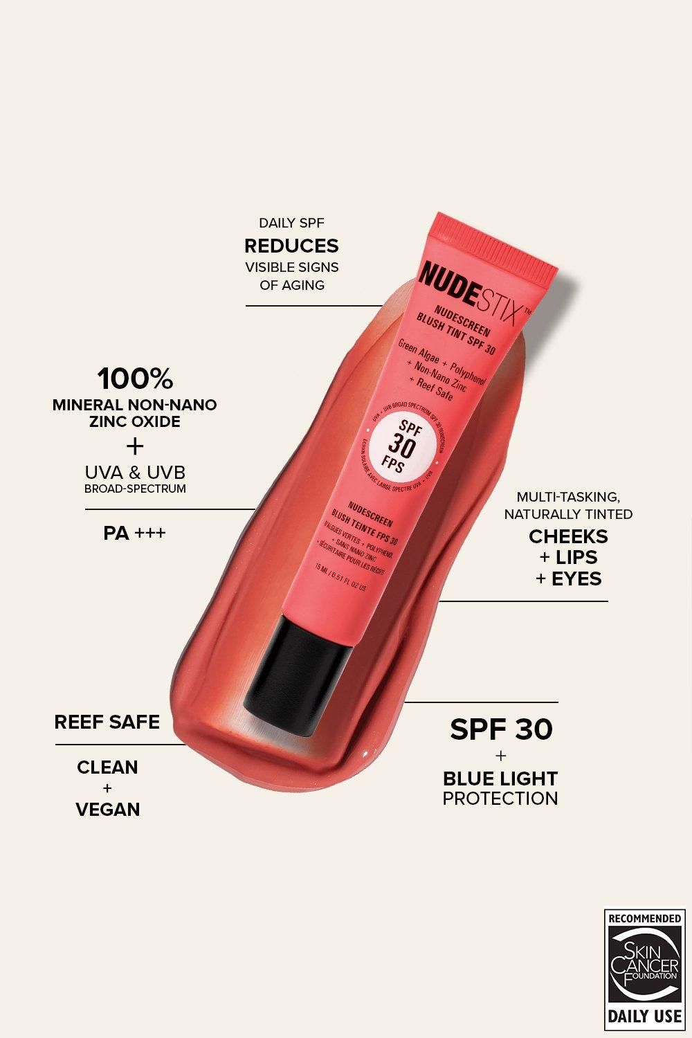 Nudestix NUDESCREEN BLUSH TINT SPF 30 Strawberry Sunburst image 5
