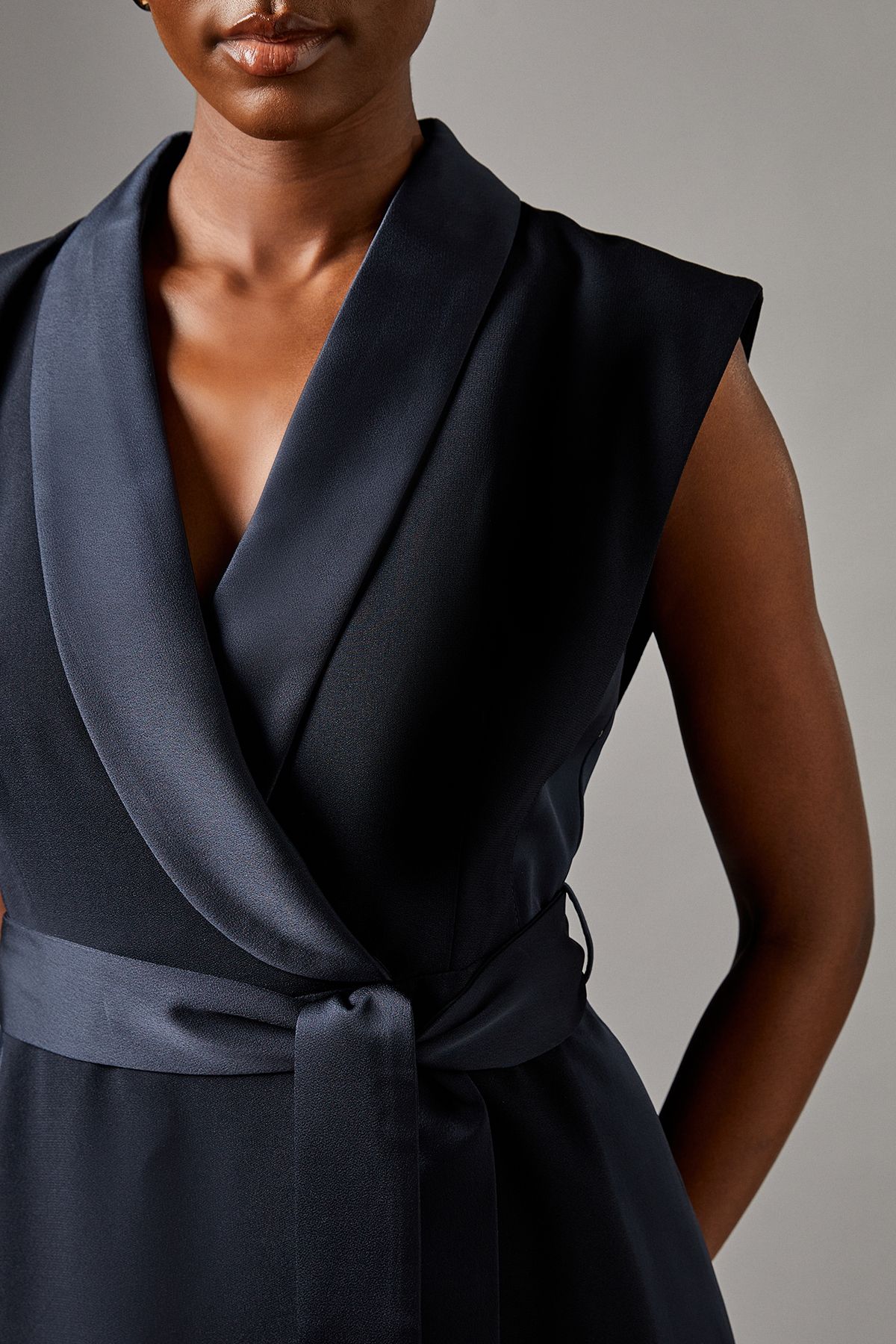 Coast Tux Satin Dress Navy image 4