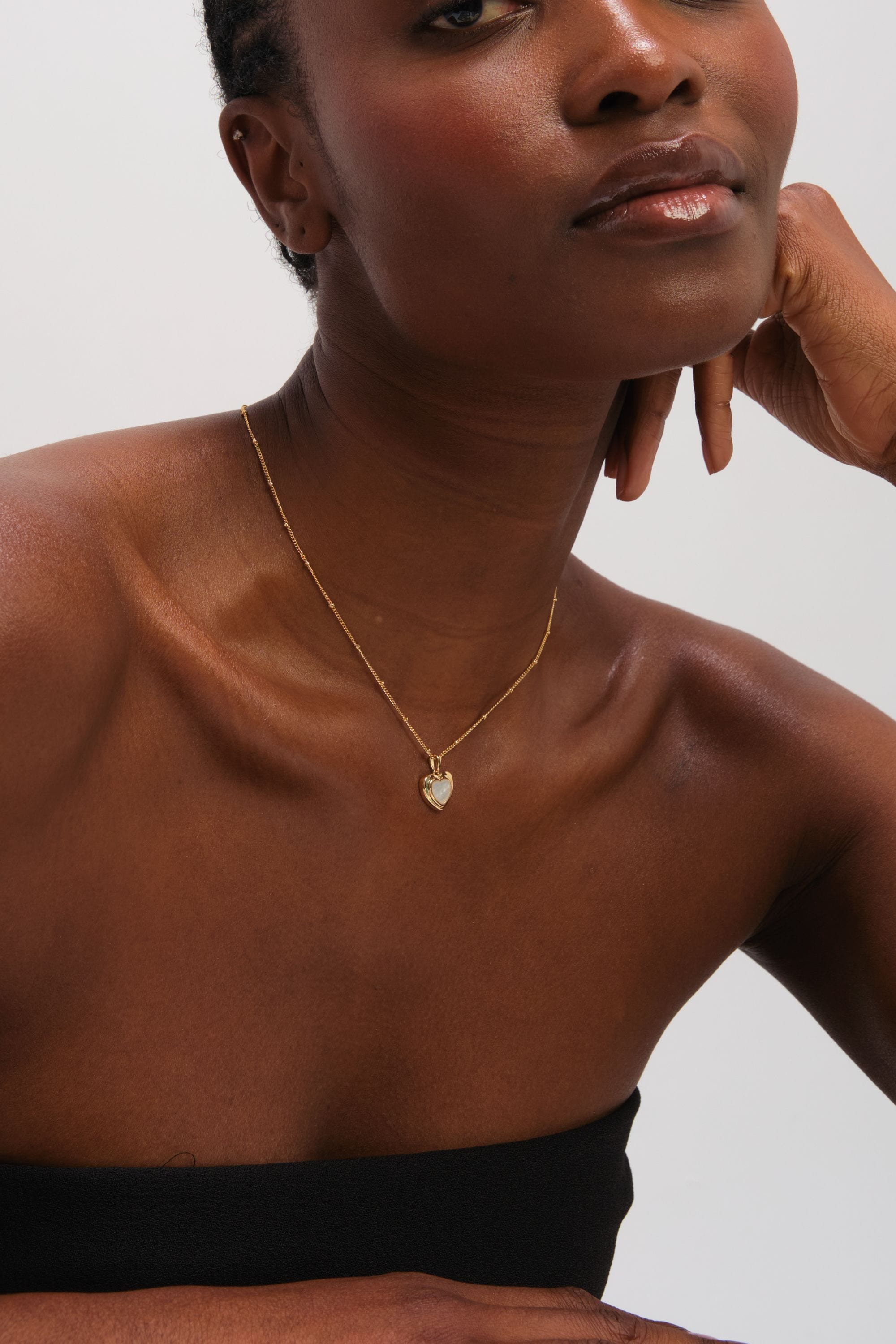 Inicio Gold Plated Mother of Pearl Heart Pendant - Gift Pouch image 3