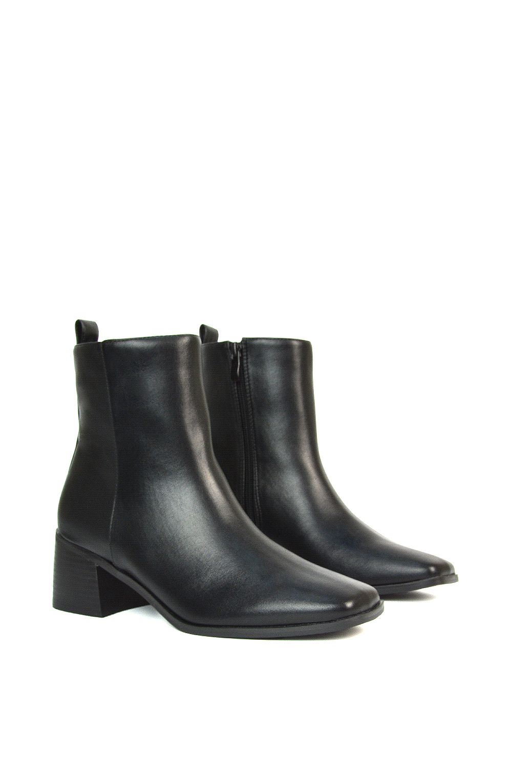 XY London 'Angela' Square Toe Low Heel Ankle Booties With Block Heel image 5