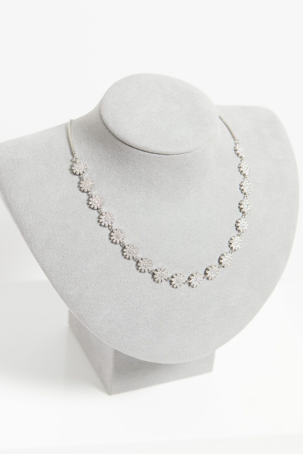 Jon Richard Rhodium Plated Cubic Mini Flower Adjustable Necklace image 2