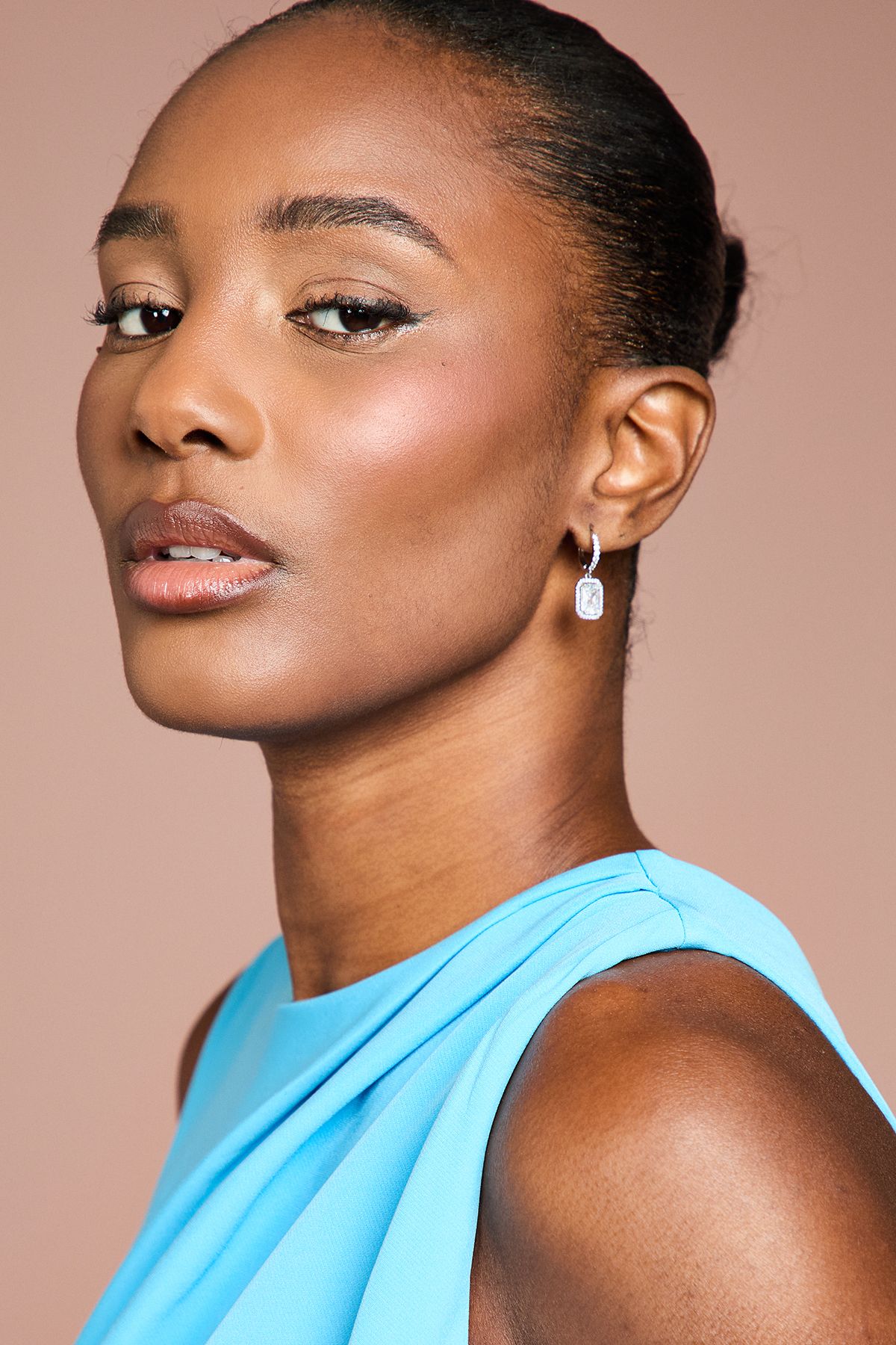 Coast Crepe Ruffle Dress With Low Back Blue image 4