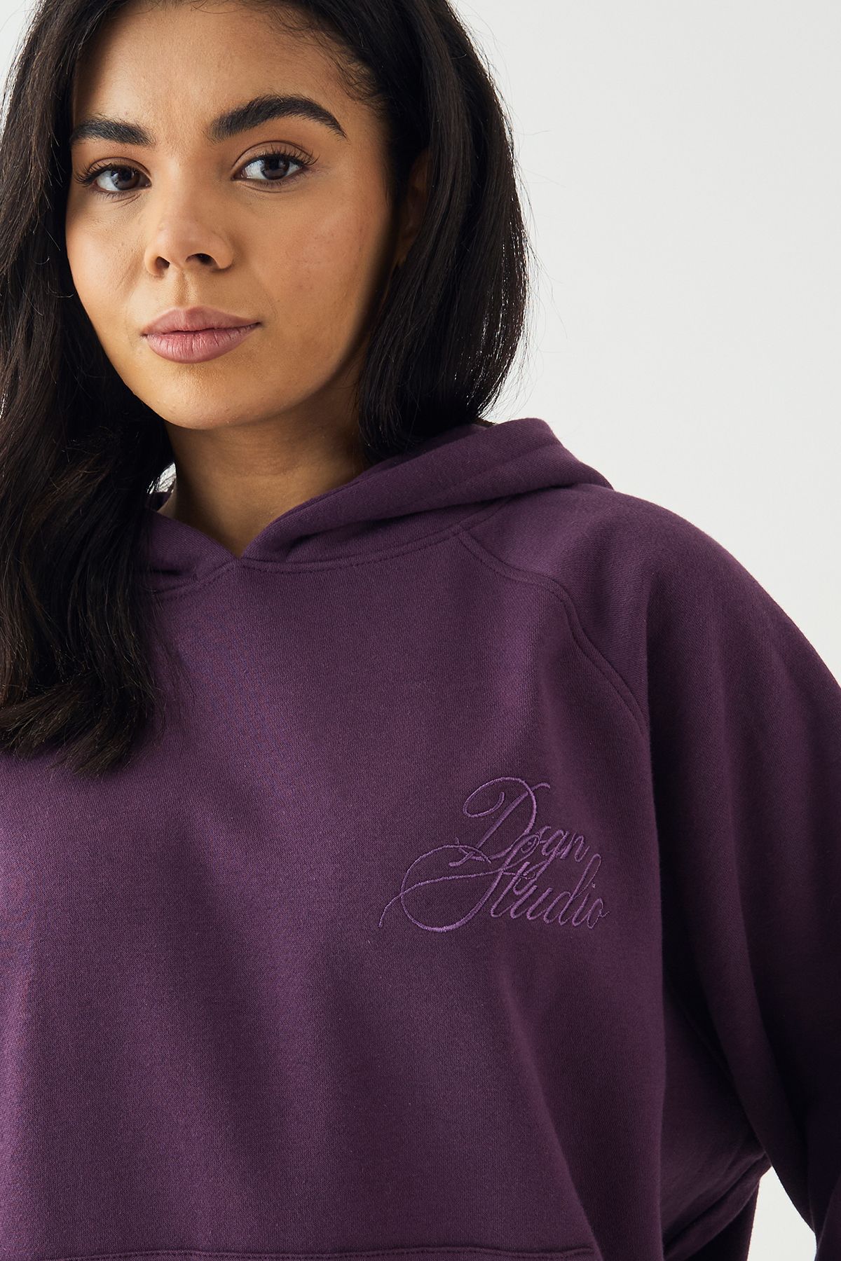 DSGN Studio DSGN Studio Script Oversized Hoodie Aubergine image 4