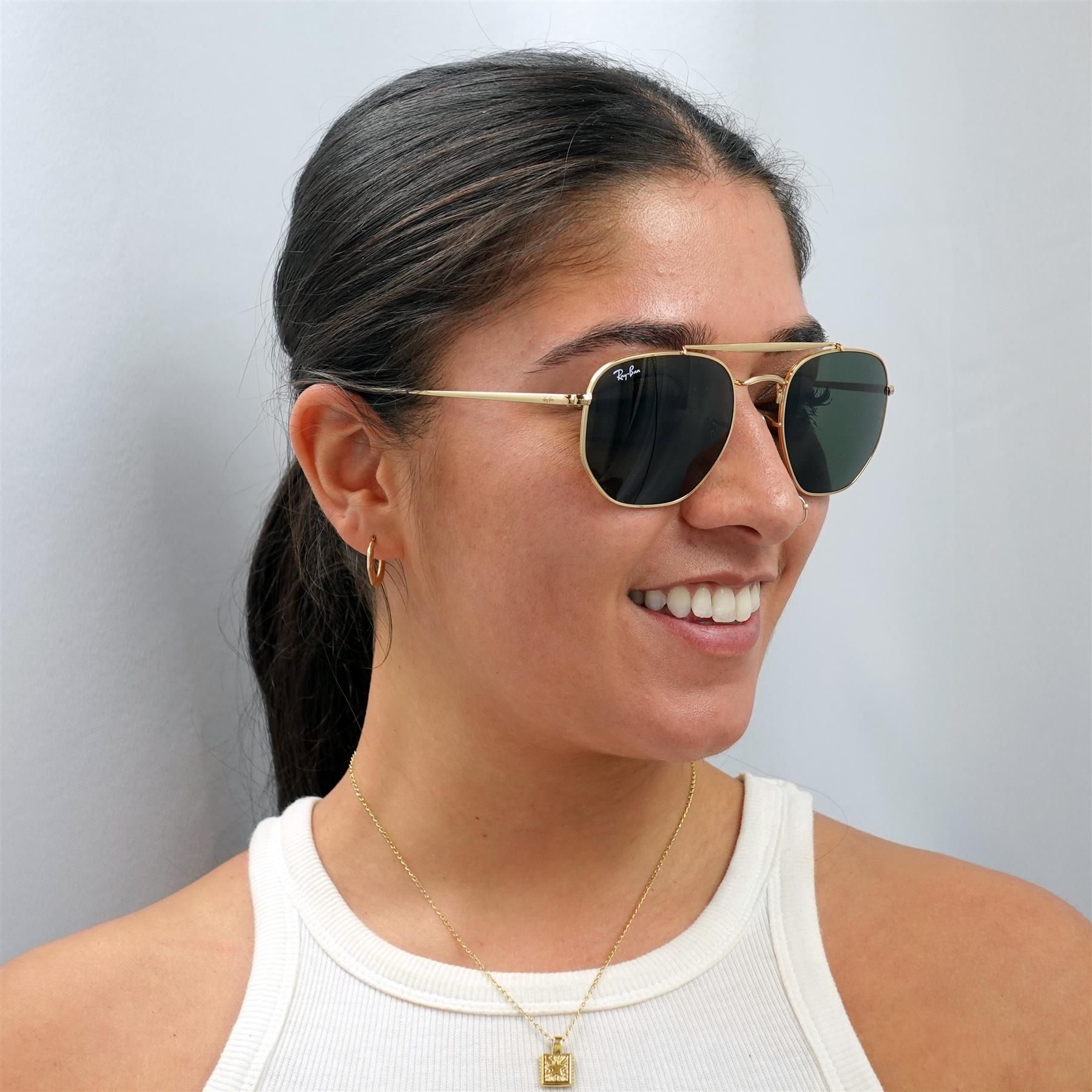 Ray-Ban Aviator Gold Green G-15 Sunglasses image 4