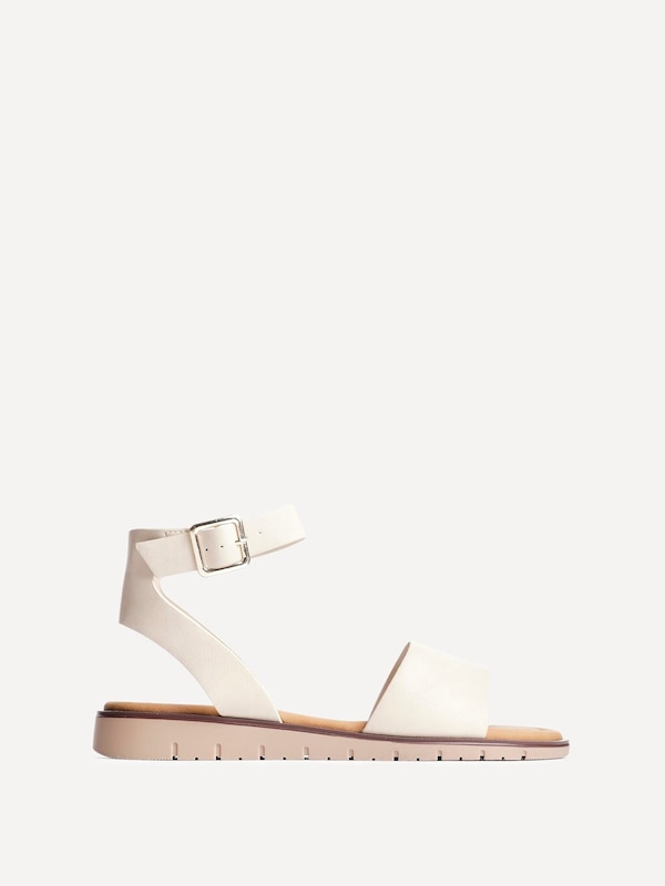 Linzi Nora Nude Faux Leather Footbed Two Part Sandal