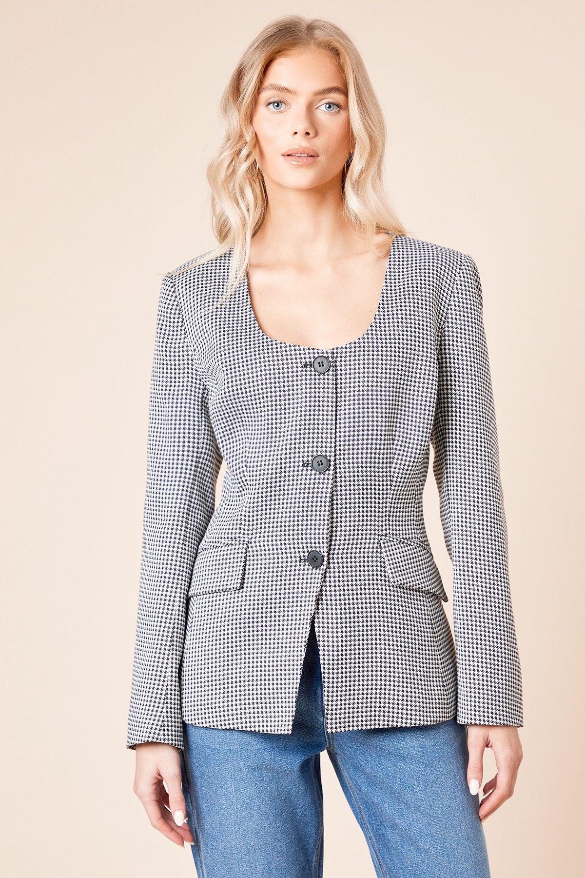 Dorothy Perkins Scoop Neck Blazer Mono image 1