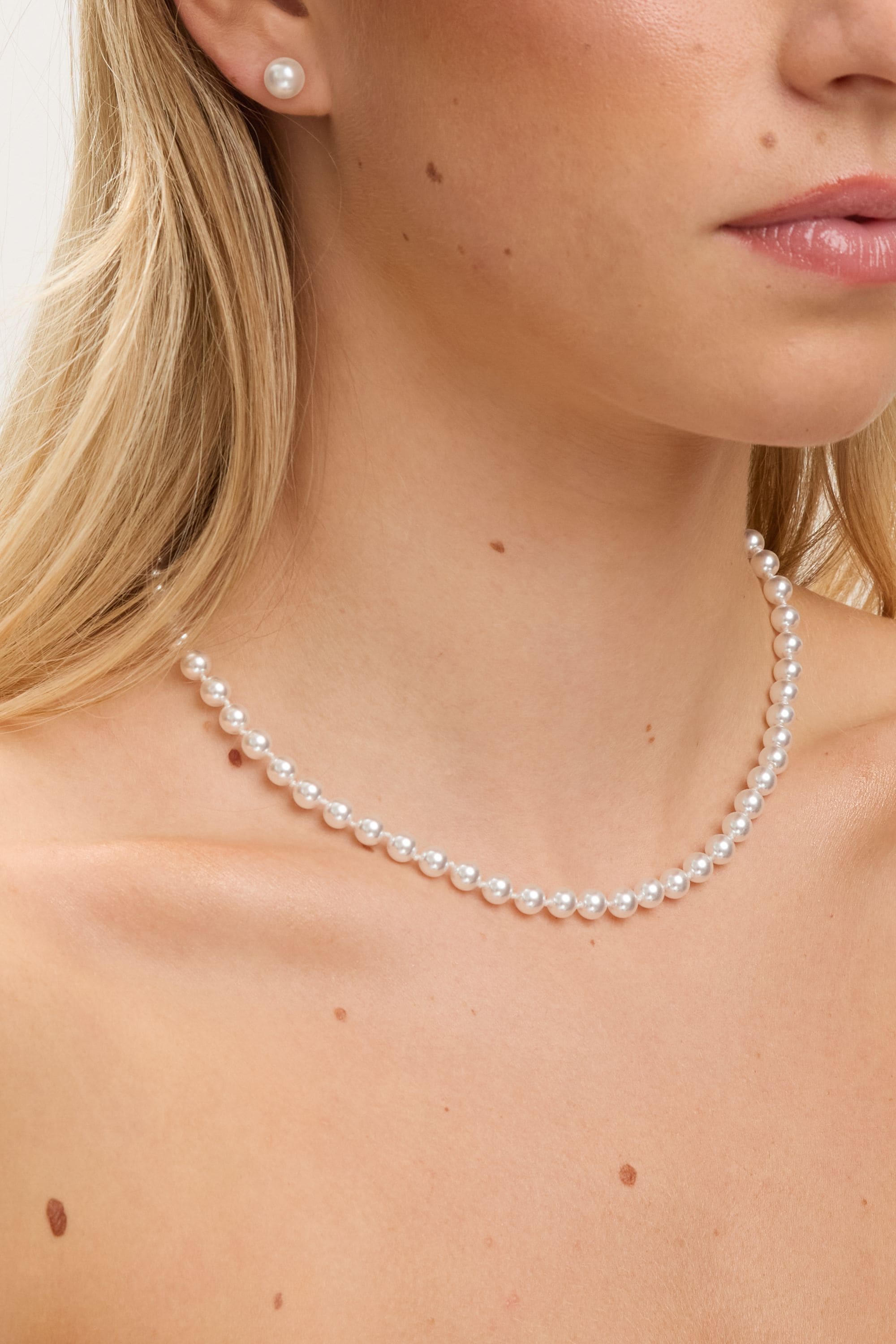 Jon Richard Silver Plated 6mm Knotted Pearl Necklace image 4