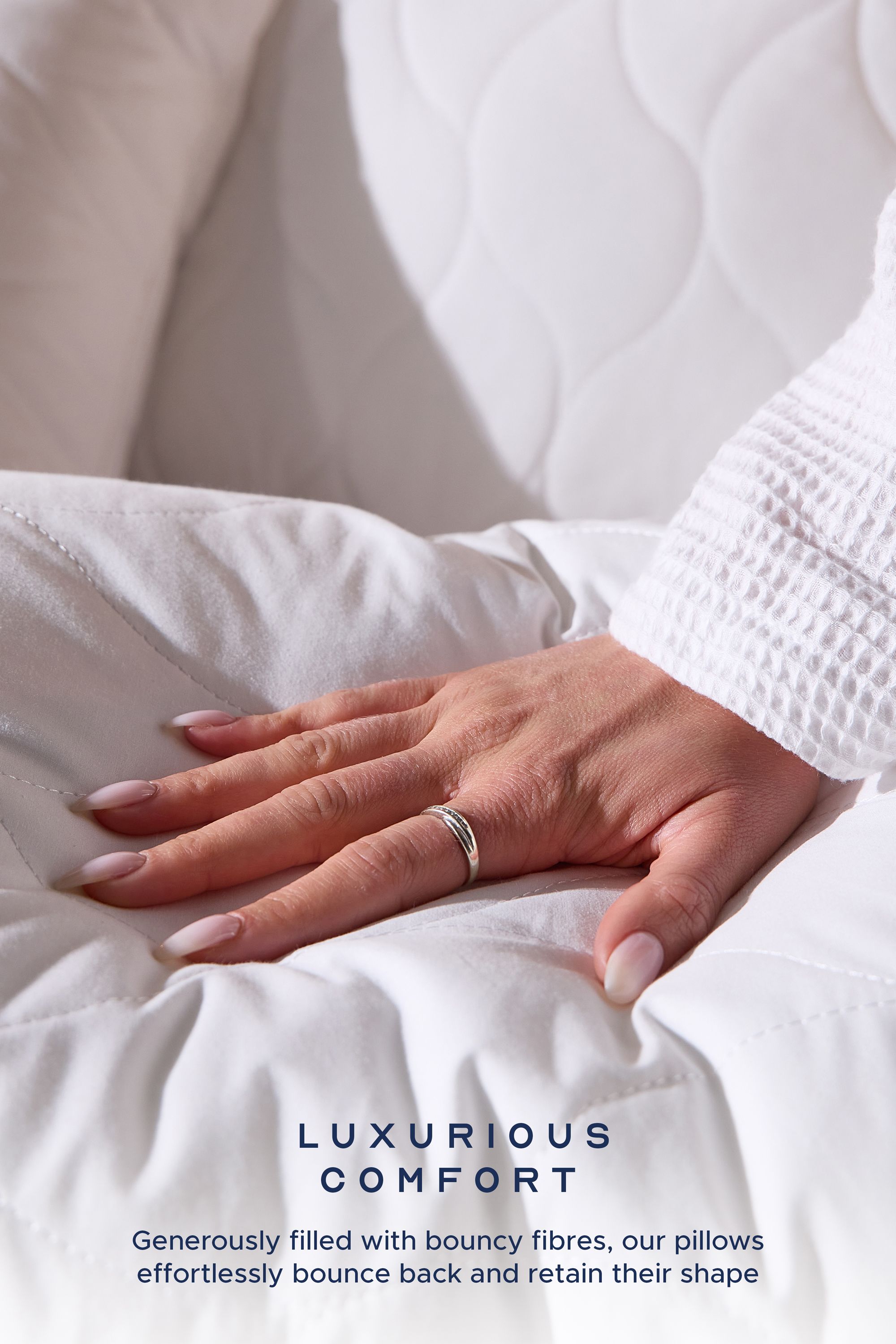 Snuggledown Snuggledown Luxury Cotton Quilted Pillow, Firm Support, 4 Pack image 4