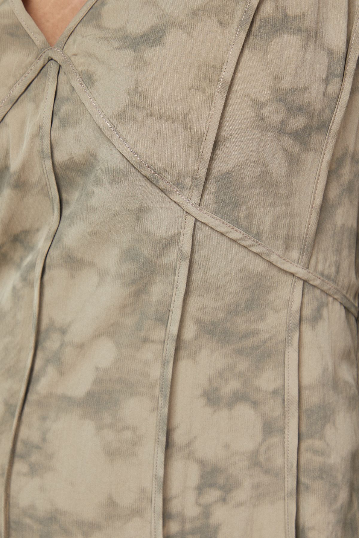 Warehouse Washed Seam Detail Plunge Neck Midi Dress Brown image 5