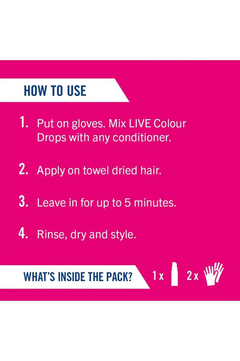 Schwarzkopf Live Colour Drops 'Hair Dye' Petal Pink 3 Pack image 3