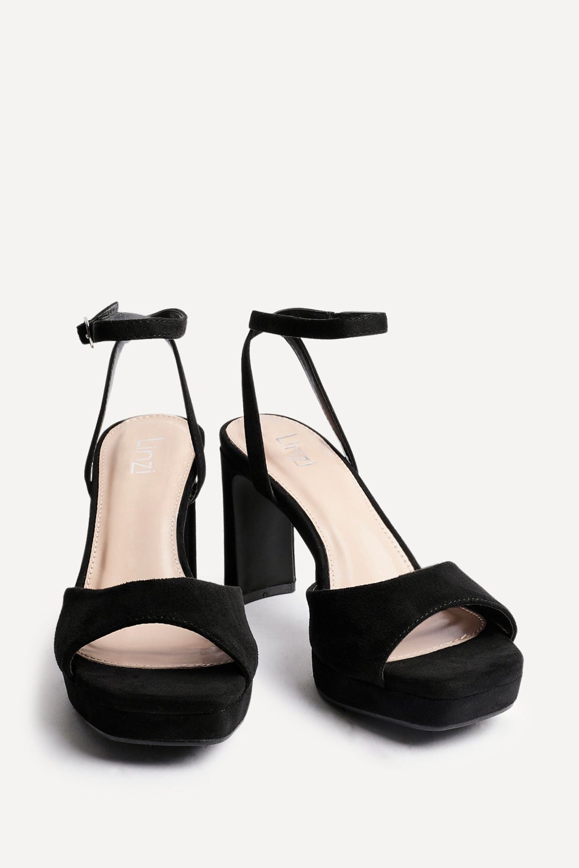 Linzi Diva Black Faux Suede Platform High Heels image 3