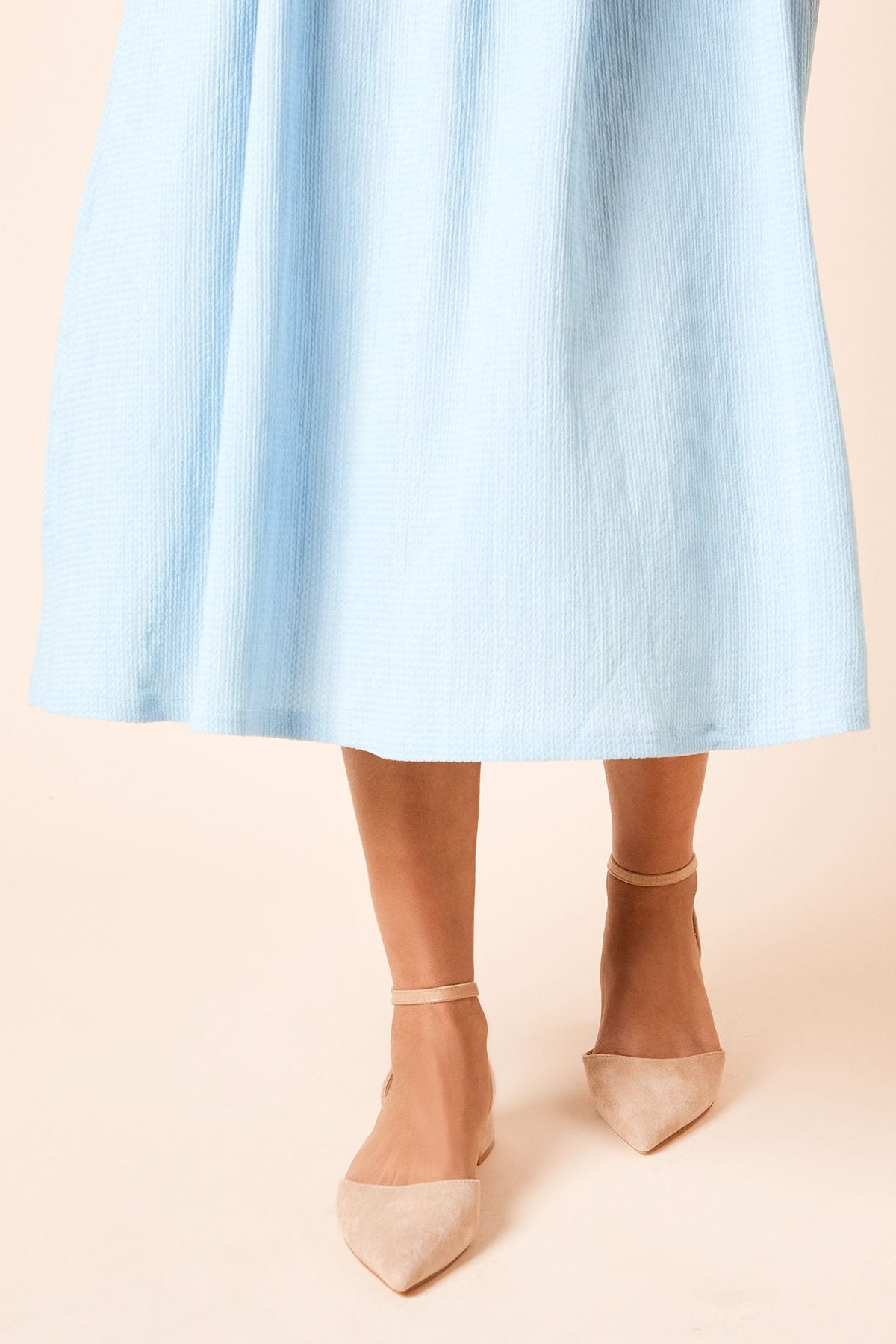 Dorothy Perkins Bennie Faux Suede Pointed Low Block Heel Court Shoes Beige image 2