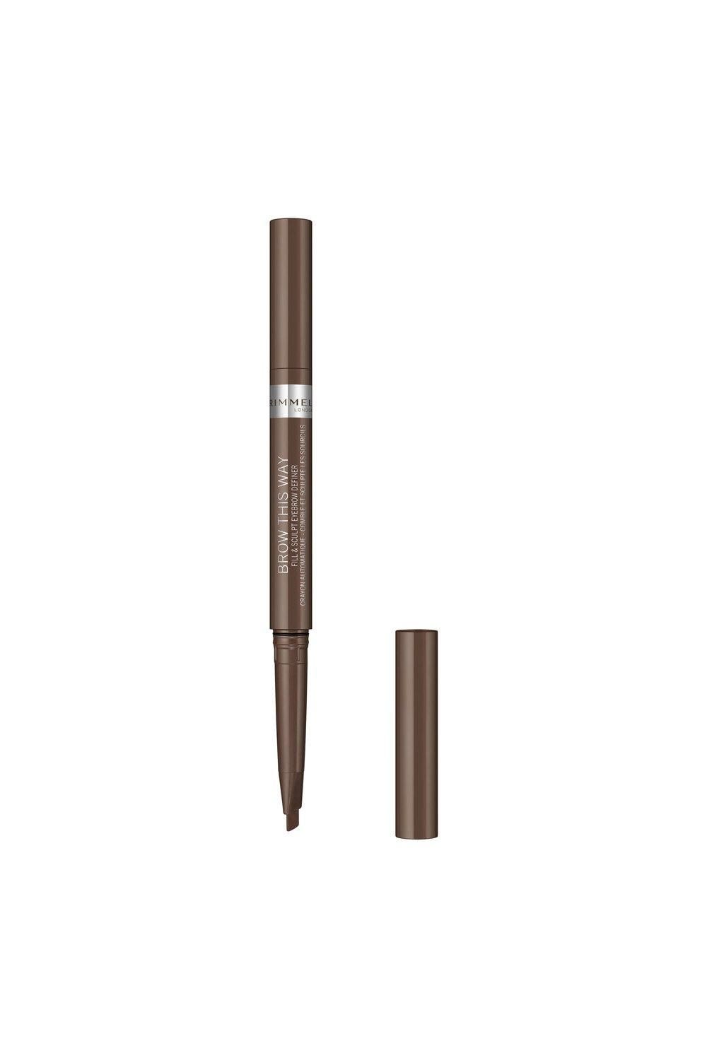 Rimmel London Brow This Way Fill & Sculpt Eyebrow Definer Medium Brown image 3
