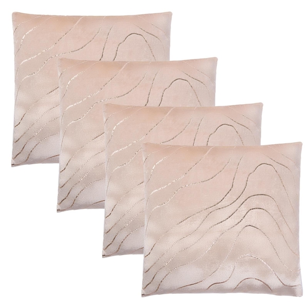 OHS 4 Pack Metallic Wave Cushion Covers Home Decor Set