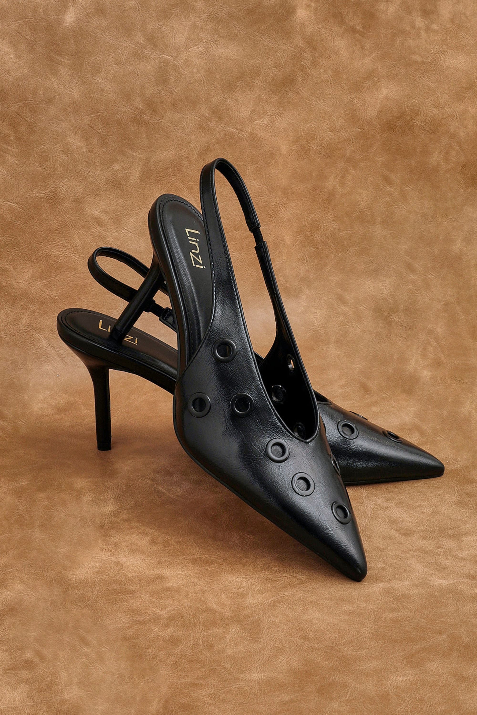 Linzi Abel Black Faux Leather Court Heel image 2