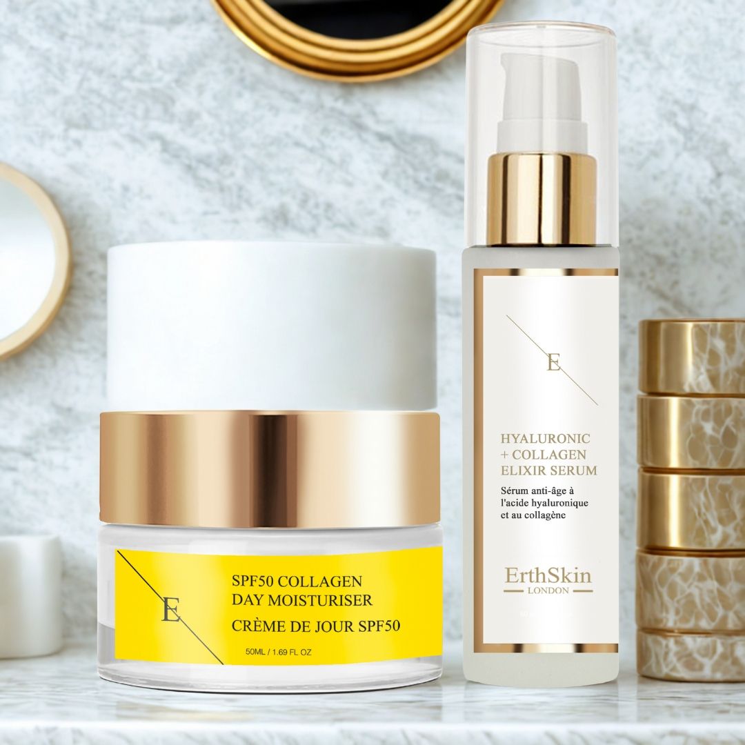 Erth Skin London SPF50 Collagen Day Cream 50ml + Hyaluronic acid & Collagen Serum 60ml image 3