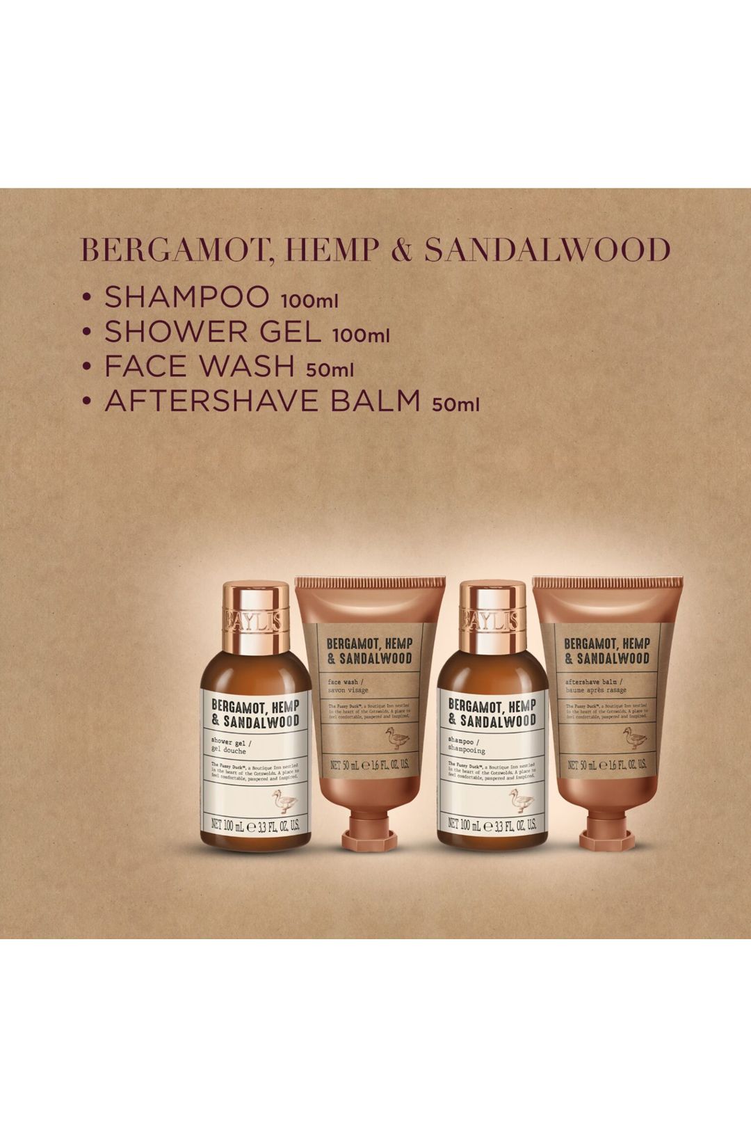 Baylis & Harding The Fuzzy Duck Bergamot, Hemp & Sandalwood Men's Luxury Wash Bag Gift Set Multi image 4