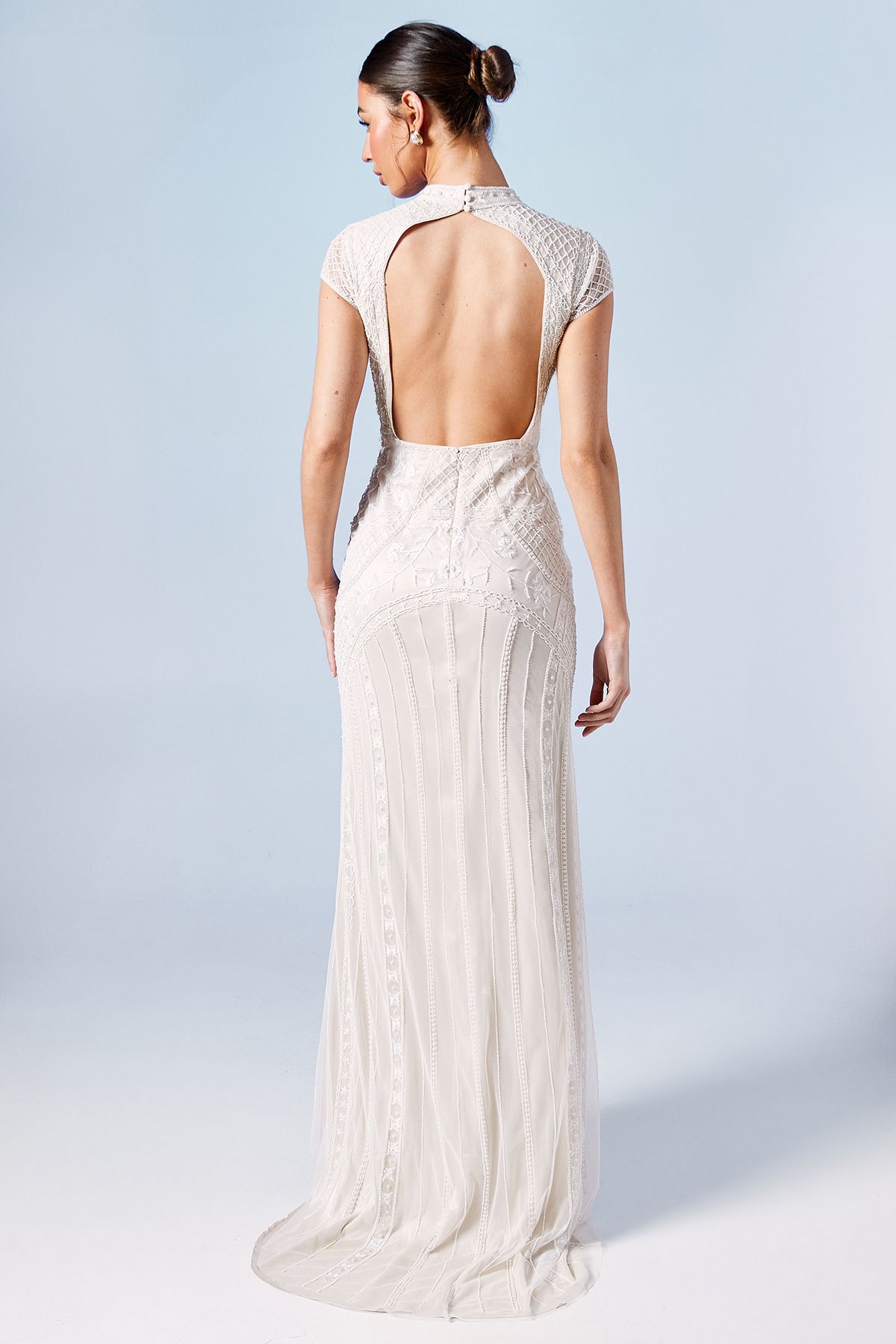 Coast Coast Honoured Beaded and Embellished Cap Sleeve Fishtail Wedding Dress Ivory image 3