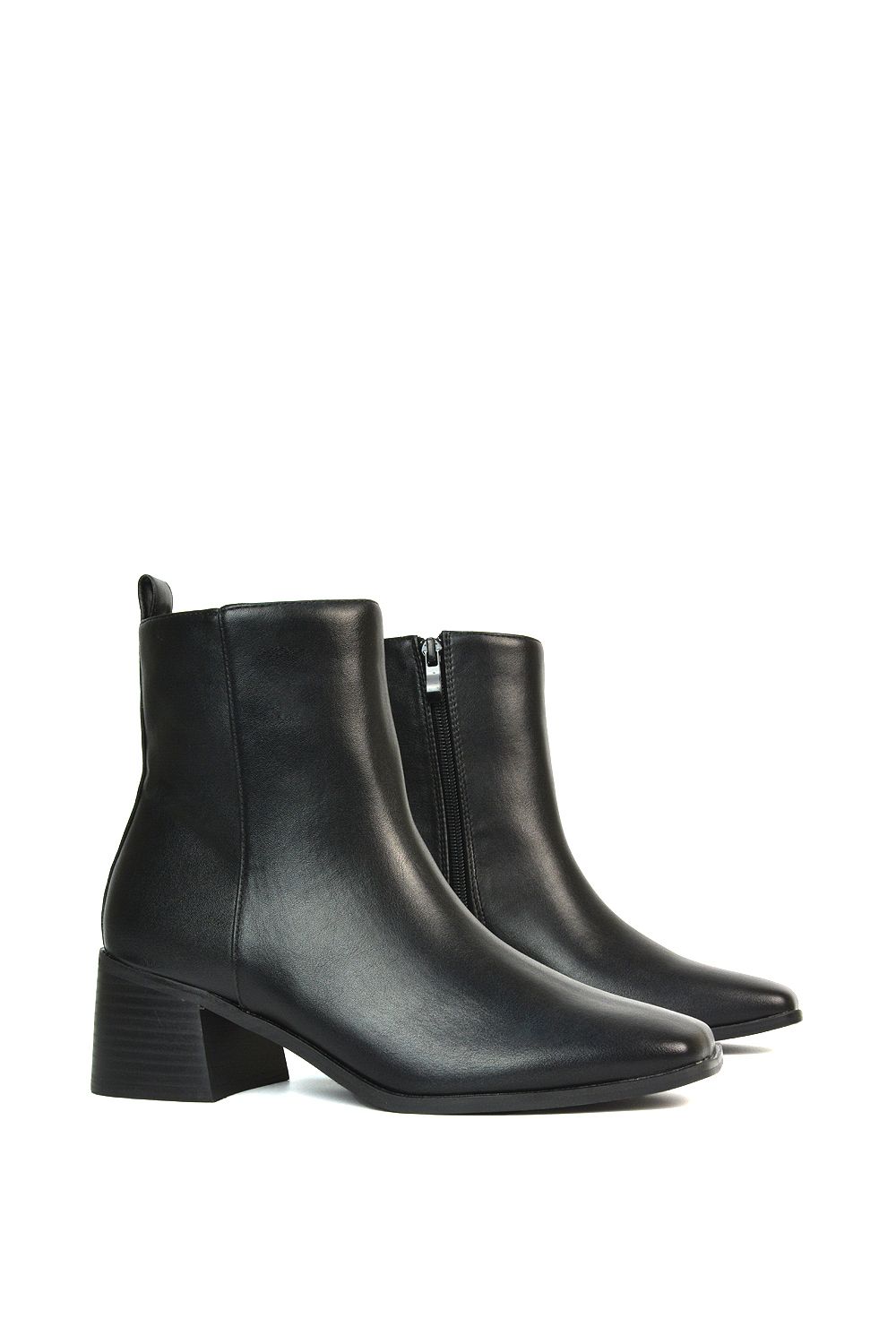 XY London 'Angela' Square Toe Low Heel Ankle Booties With Block Heel image 6