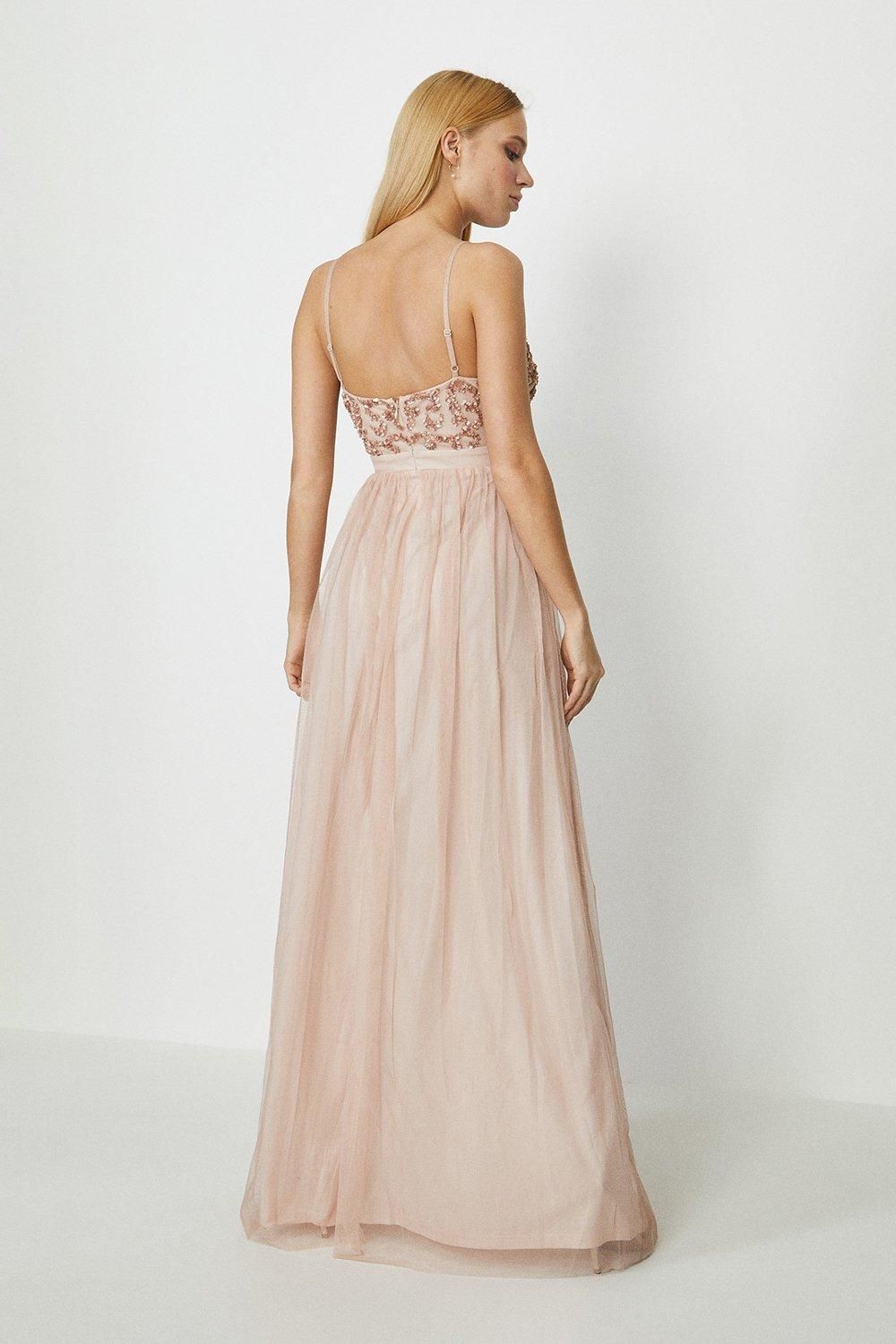 Coast Sequin Mesh Maxi Dress Blush image 3